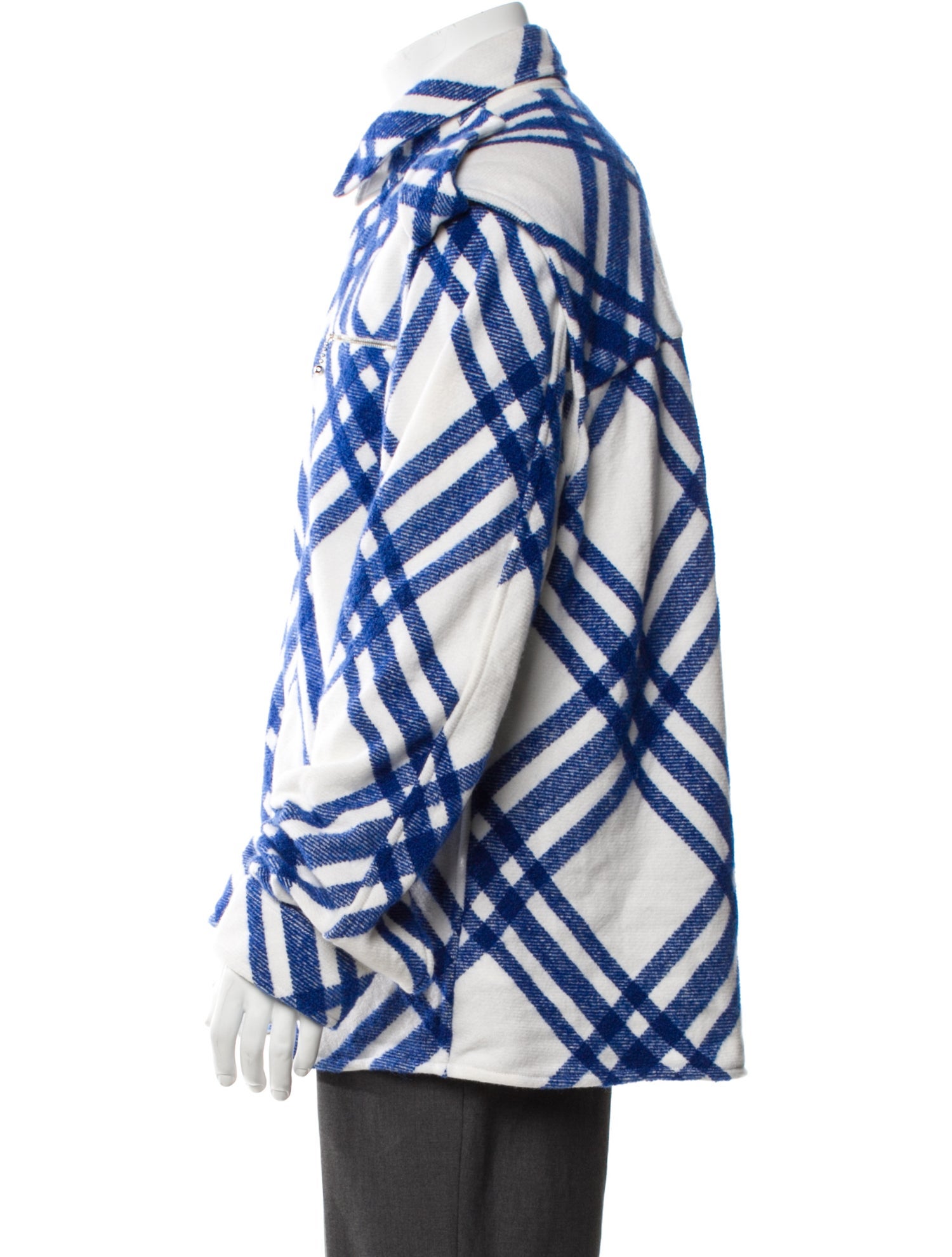 Burberry Wool Plaid Print Windbreaker