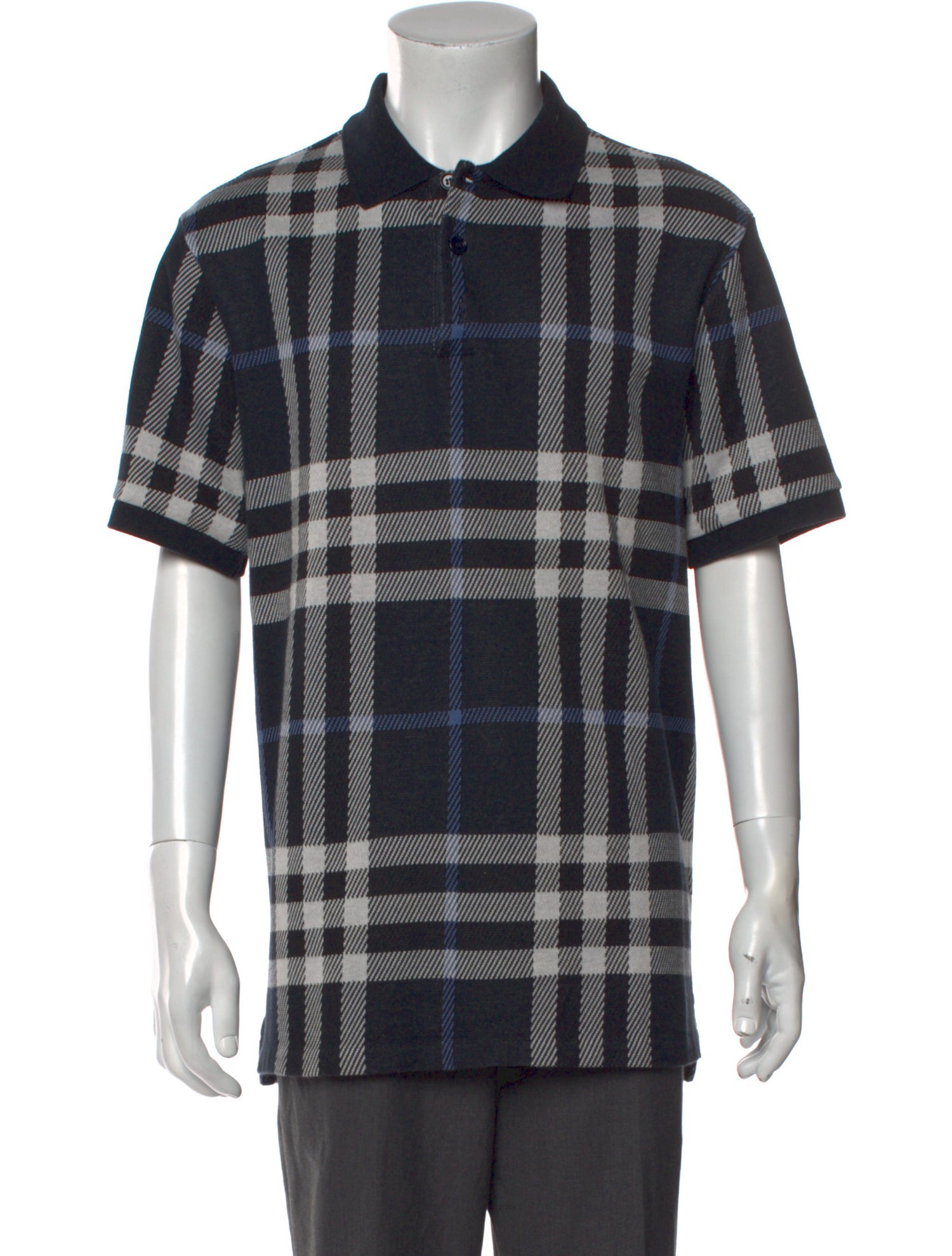 Burberry Exploded Check Pattern Crew Neck Polo Shirt