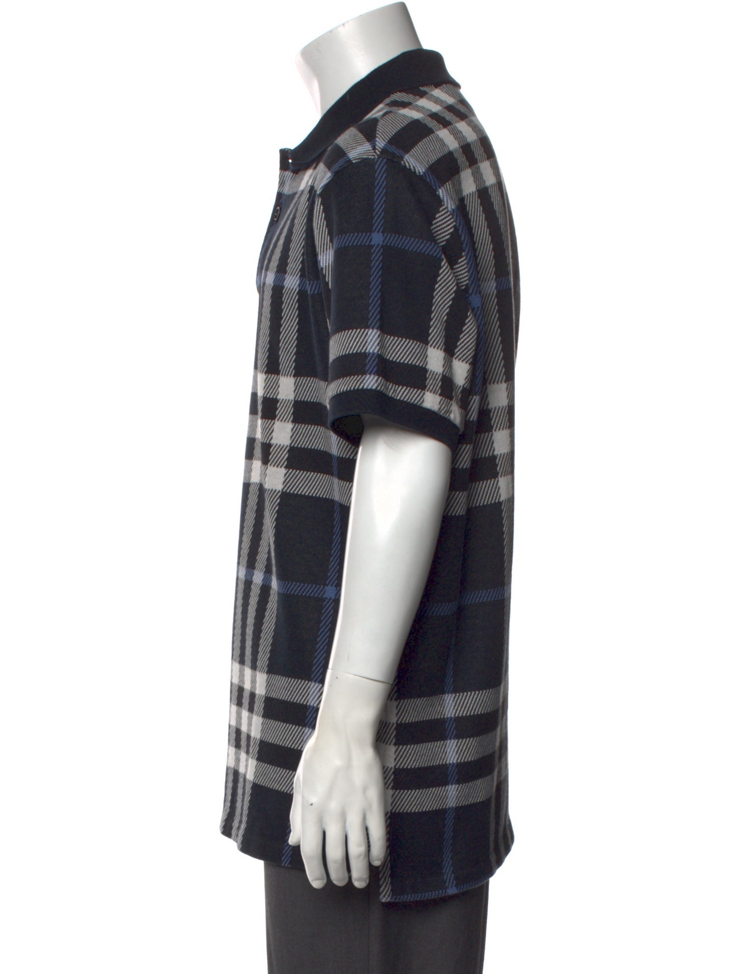 Burberry Exploded Check Pattern Crew Neck Polo Shirt