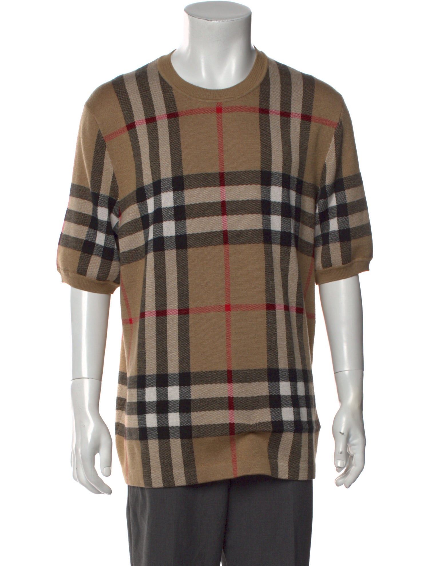 Burberry Silk Plaid Print Pullover