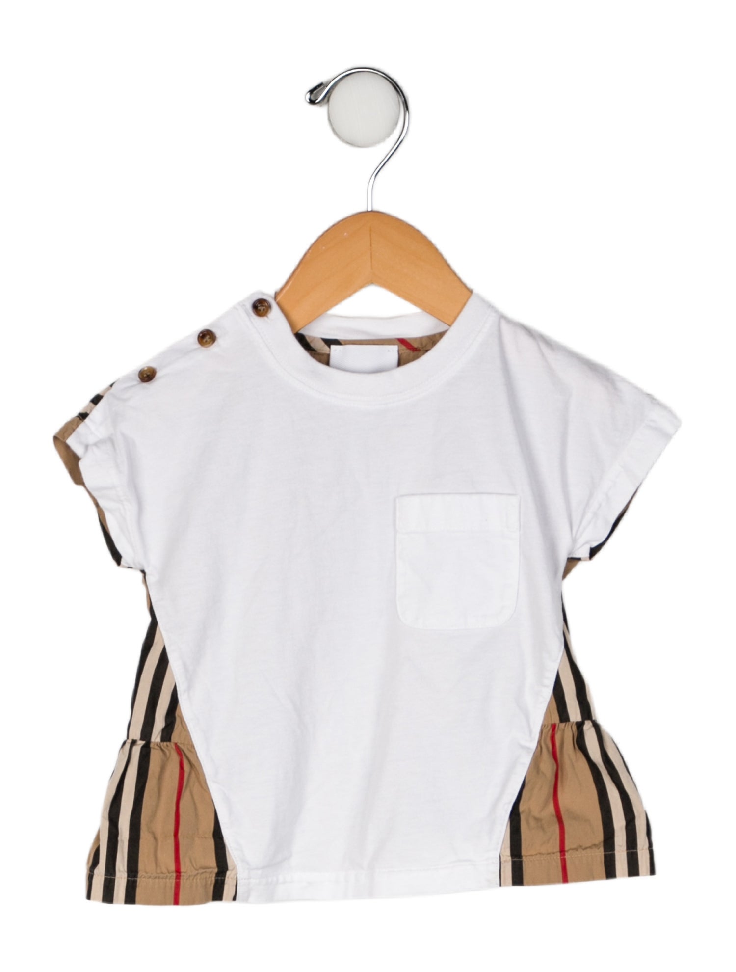 Burberry Infant Girls' Plaid Printed Short Sleeve Top