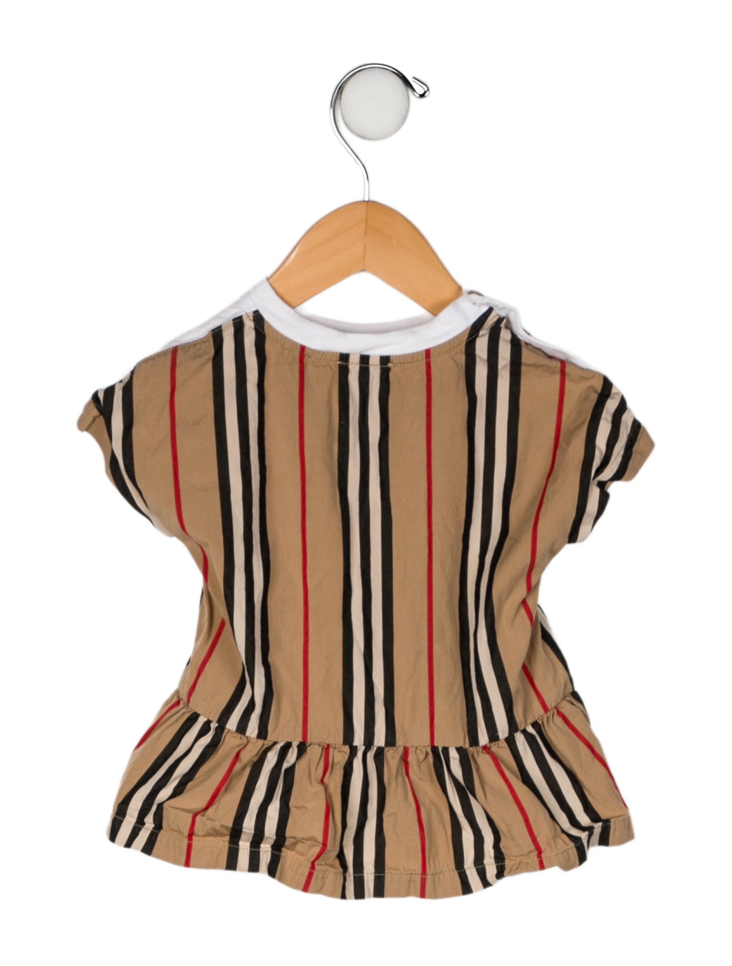 Burberry Infant Girls' Plaid Printed Short Sleeve Top