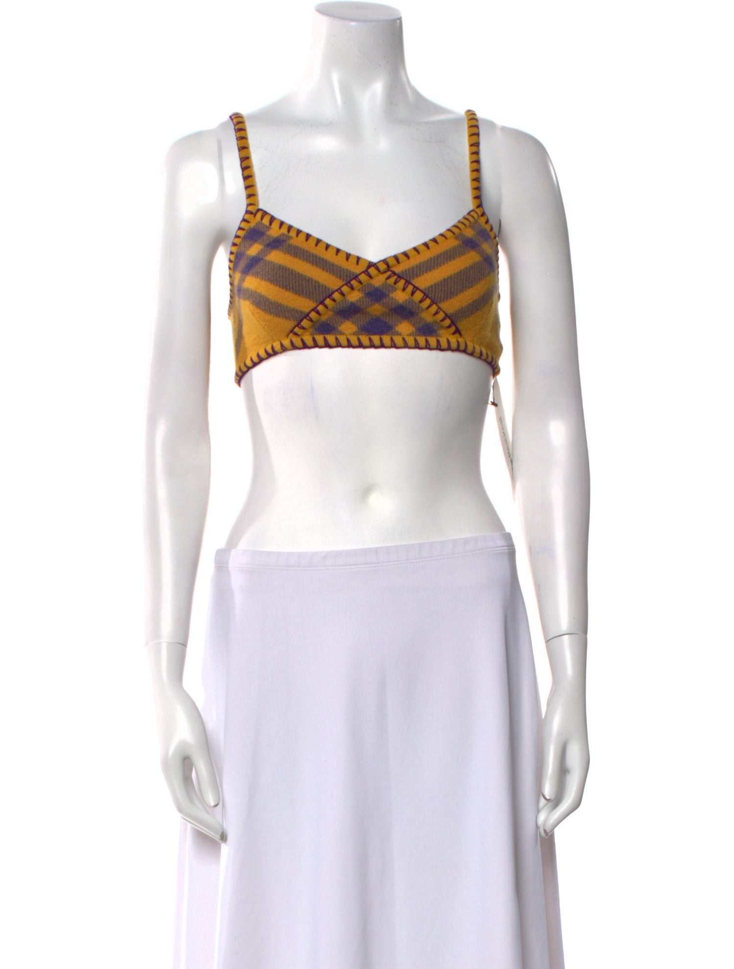 Burberry Wool Plaid Print Crop Top w/ Tags