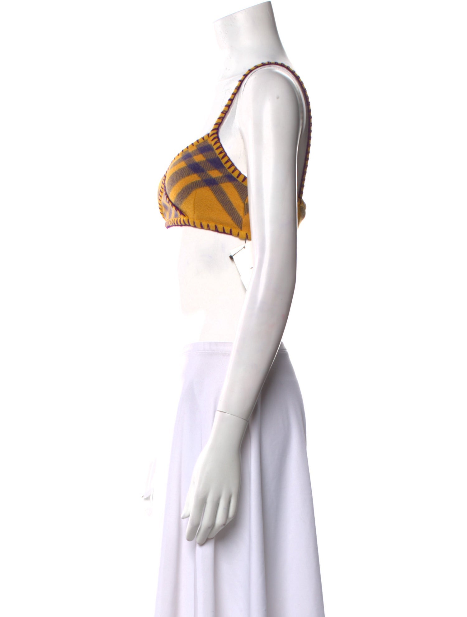 Burberry Wool Plaid Print Crop Top w/ Tags