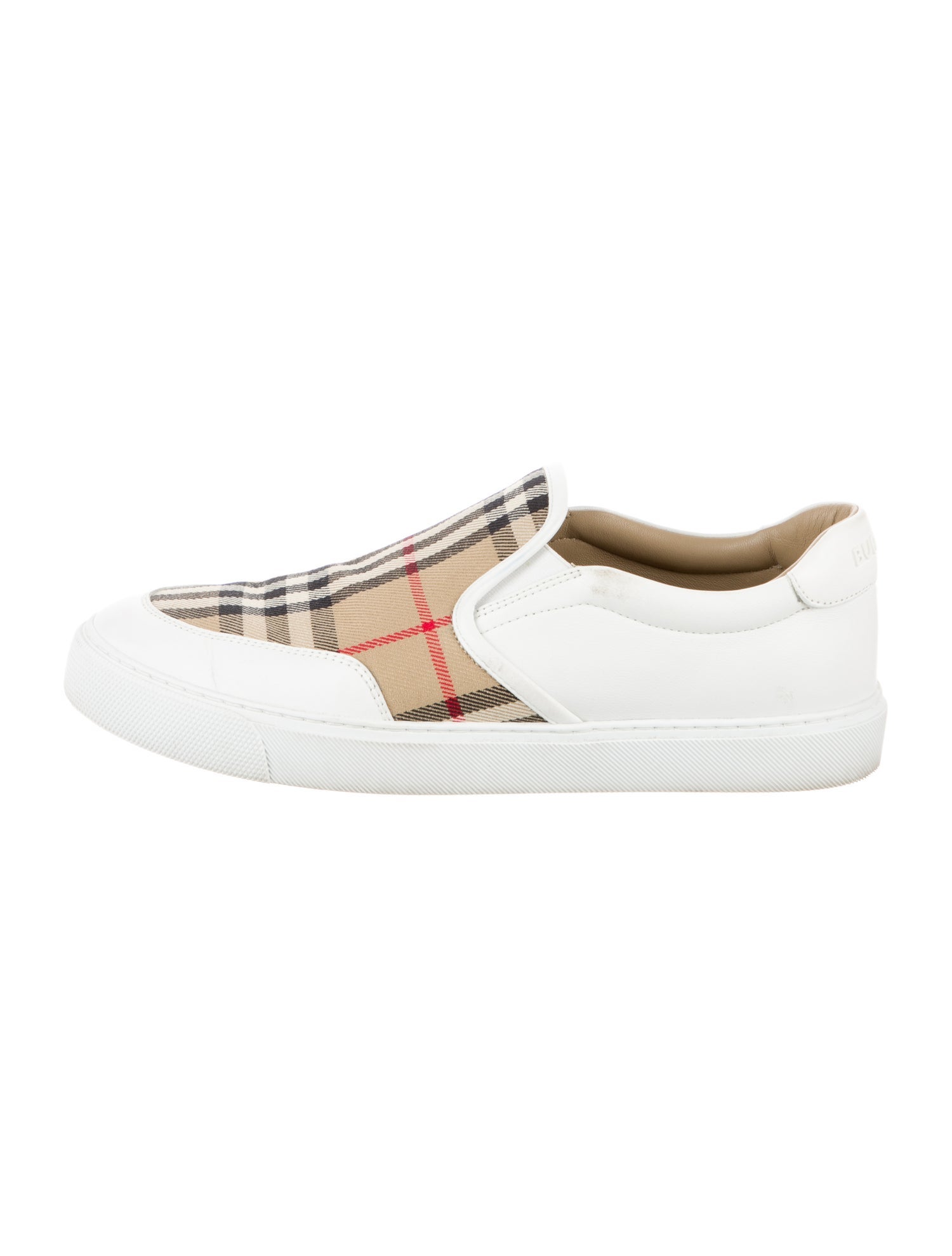 Burberry Nova Check Pattern Leather Sneakers