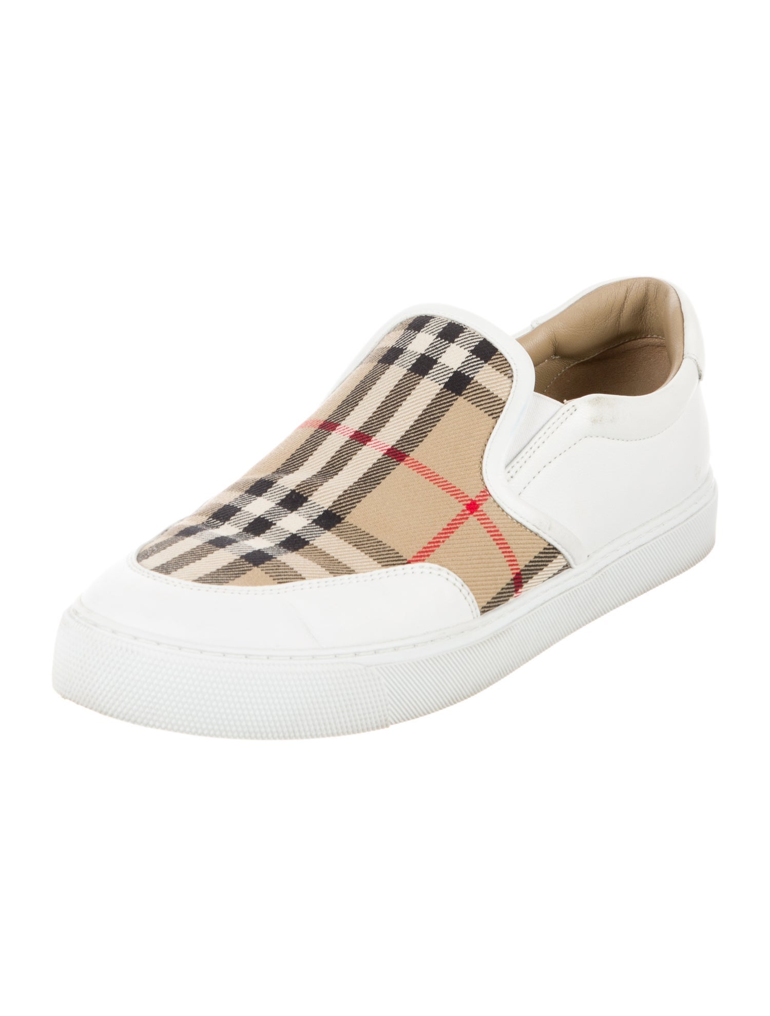 Burberry Nova Check Pattern Leather Sneakers