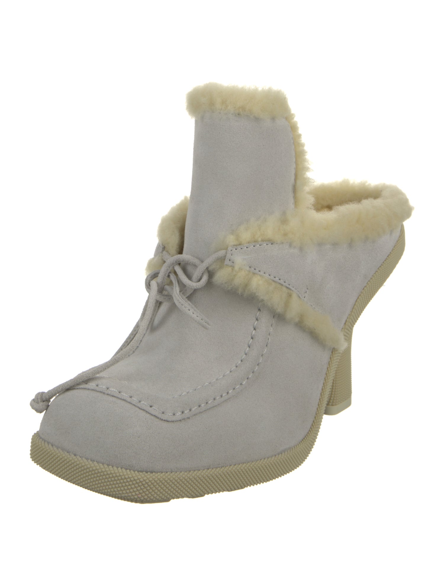 Burberry Suede Colorblock Pattern Mules