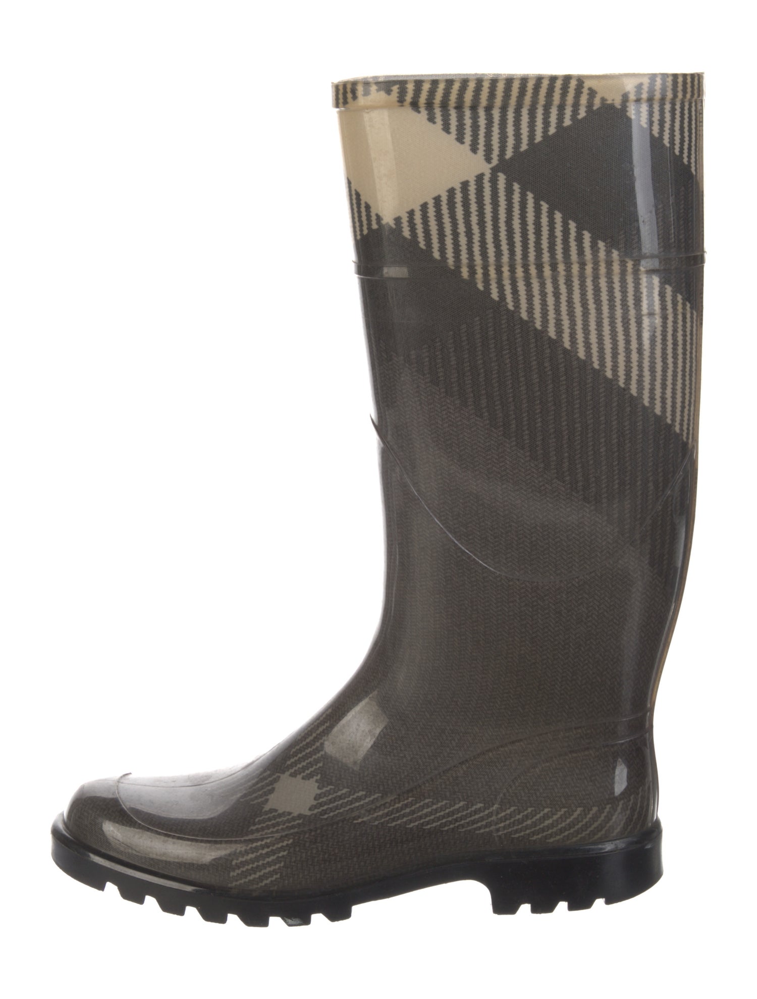 Burberry Exploded Check Pattern Rubber Rain Boots