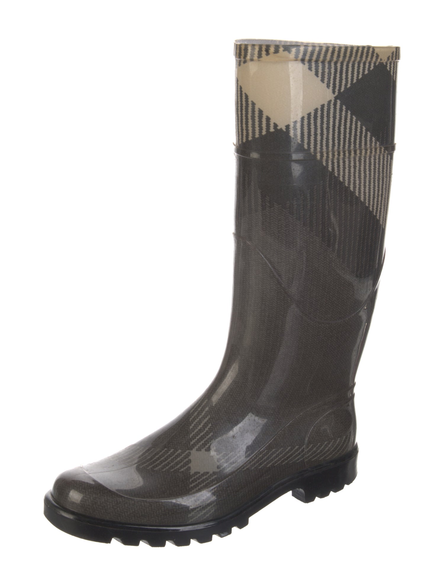 Burberry Exploded Check Pattern Rubber Rain Boots