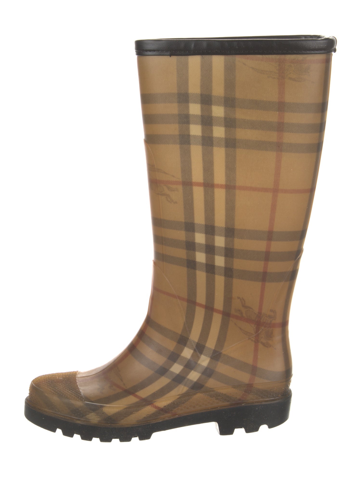 Burberry Haymarket Check Pattern Rubber Rain Boots