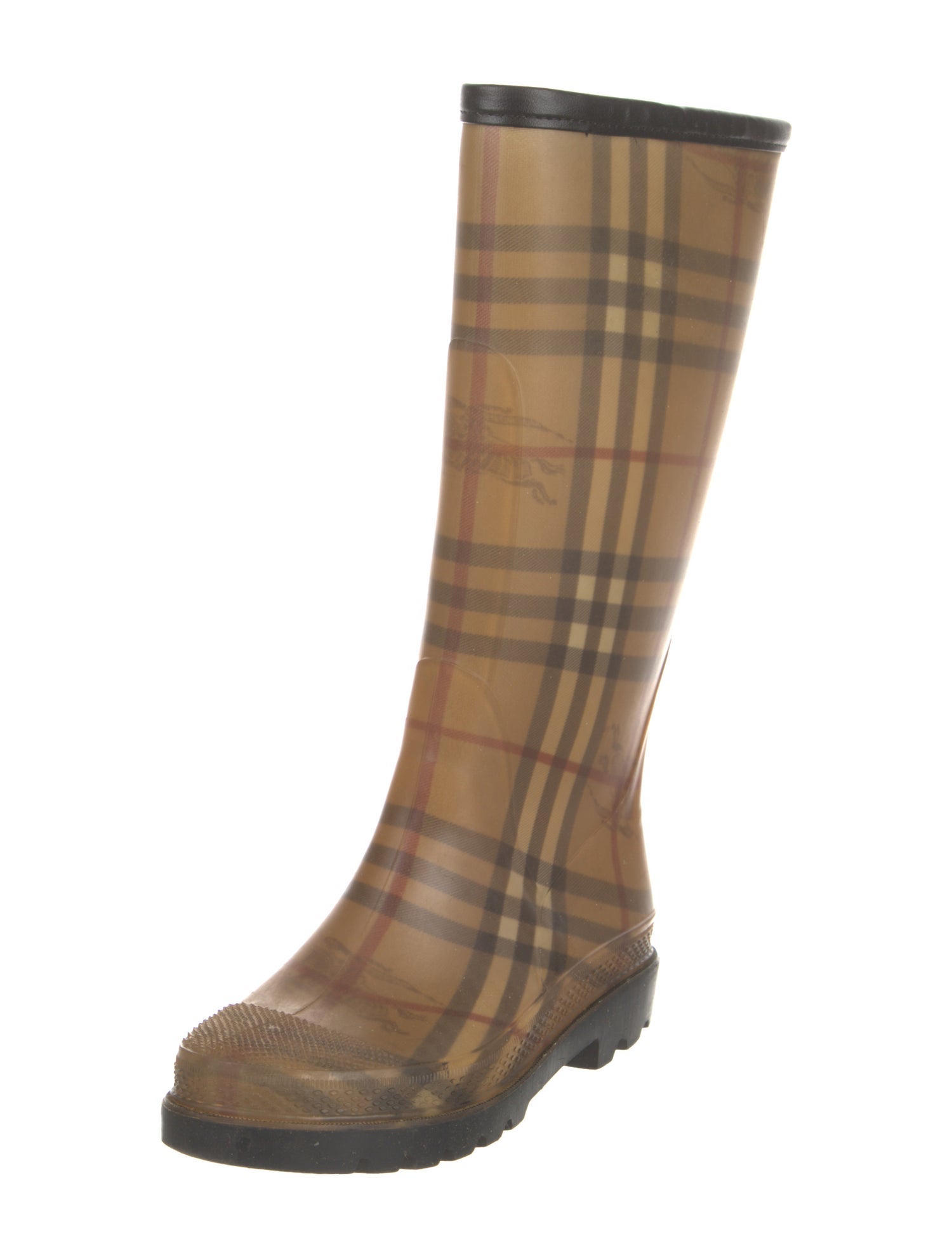 Burberry Haymarket Check Pattern Rubber Rain Boots