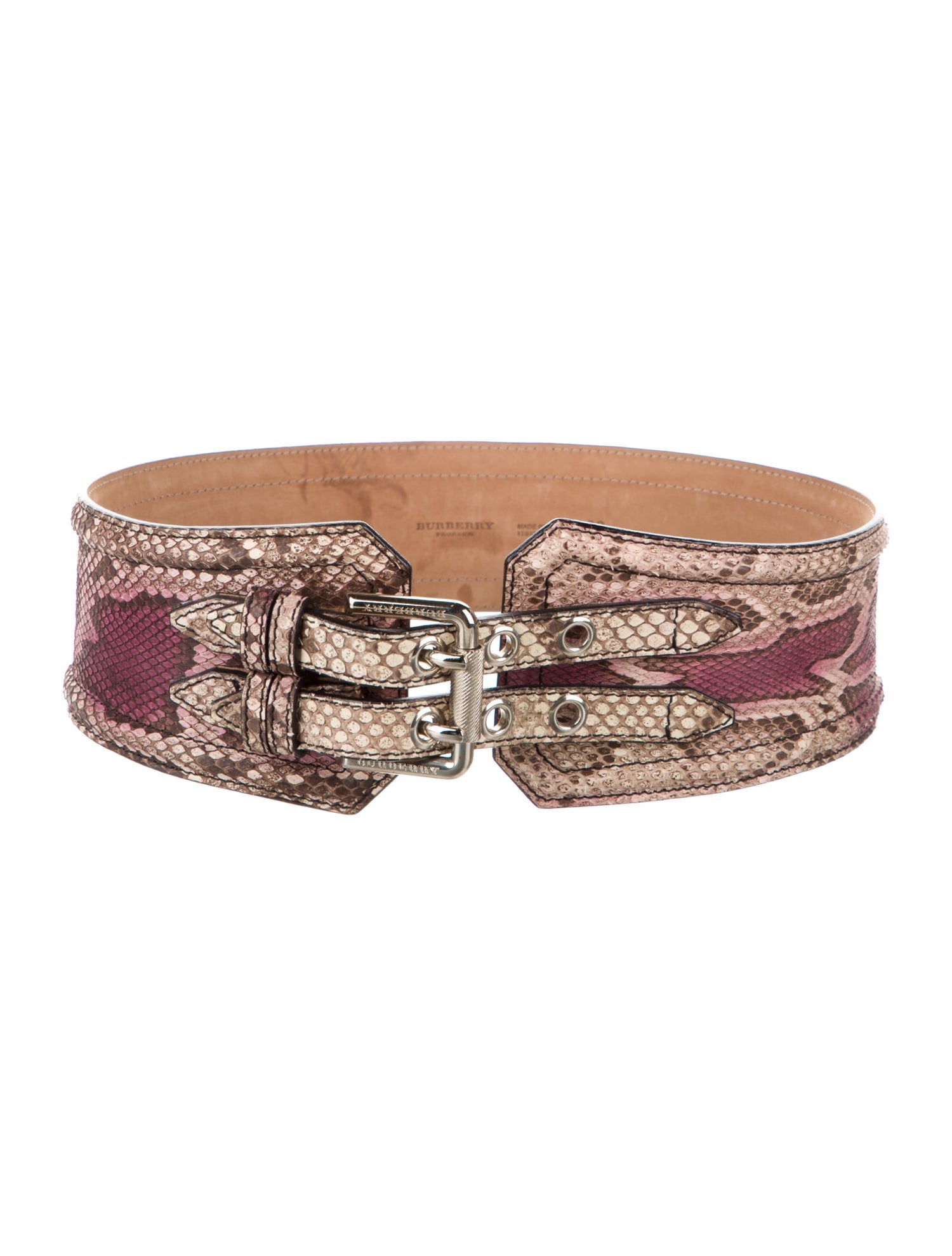 Burberry Wide Snakeskin Waist Belt