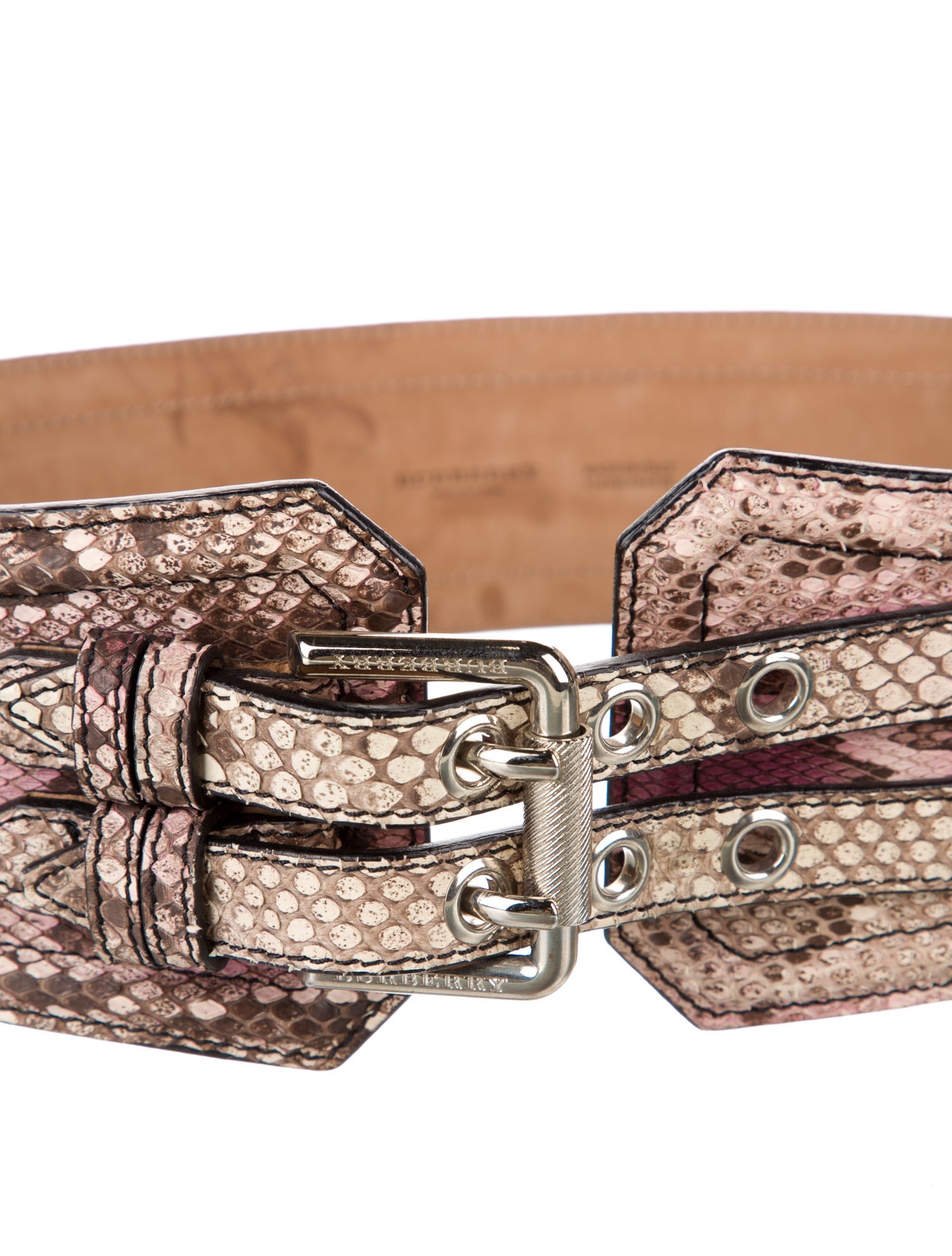 Burberry Wide Snakeskin Waist Belt