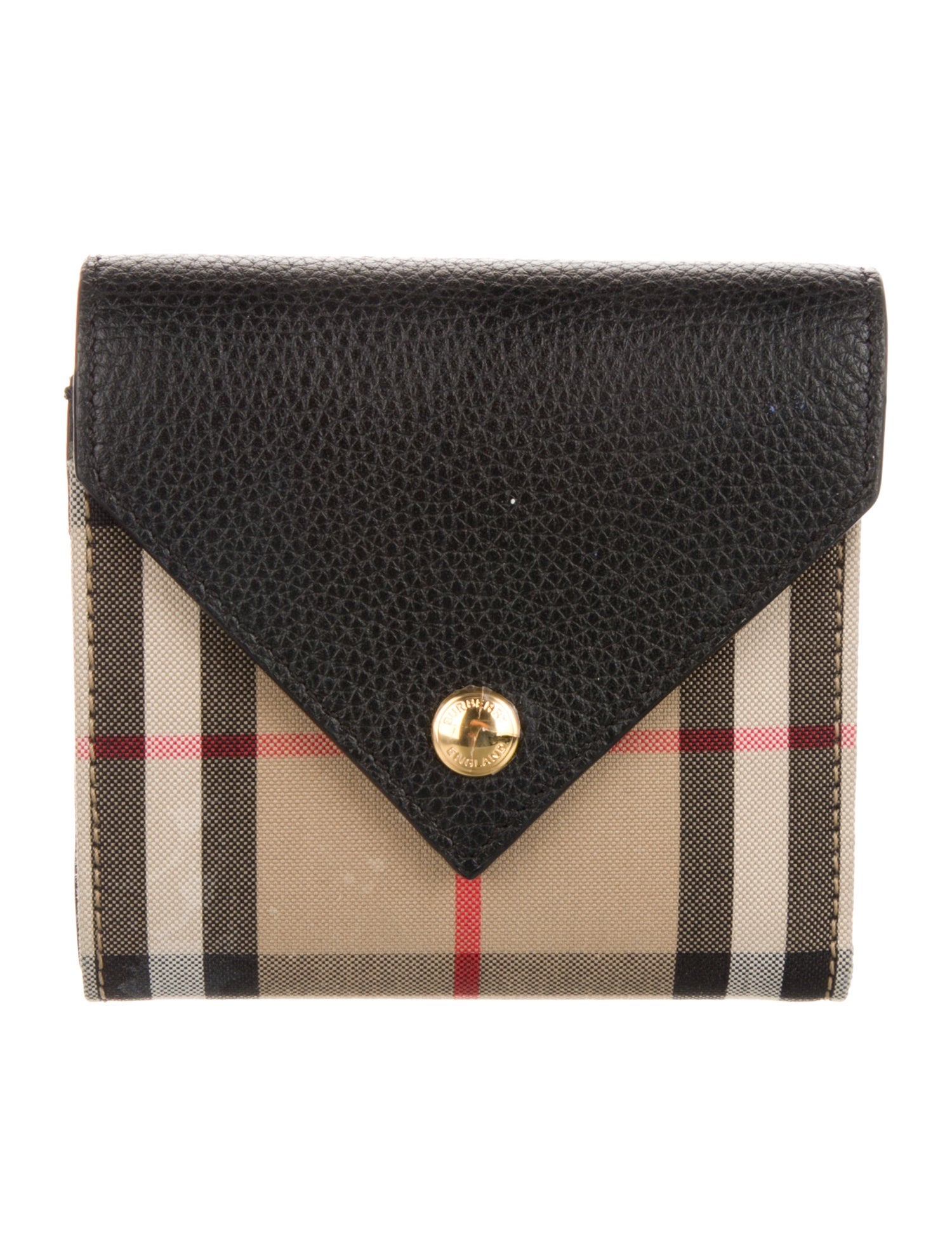 Burberry House Check Pattern Canvas Compact Wallet