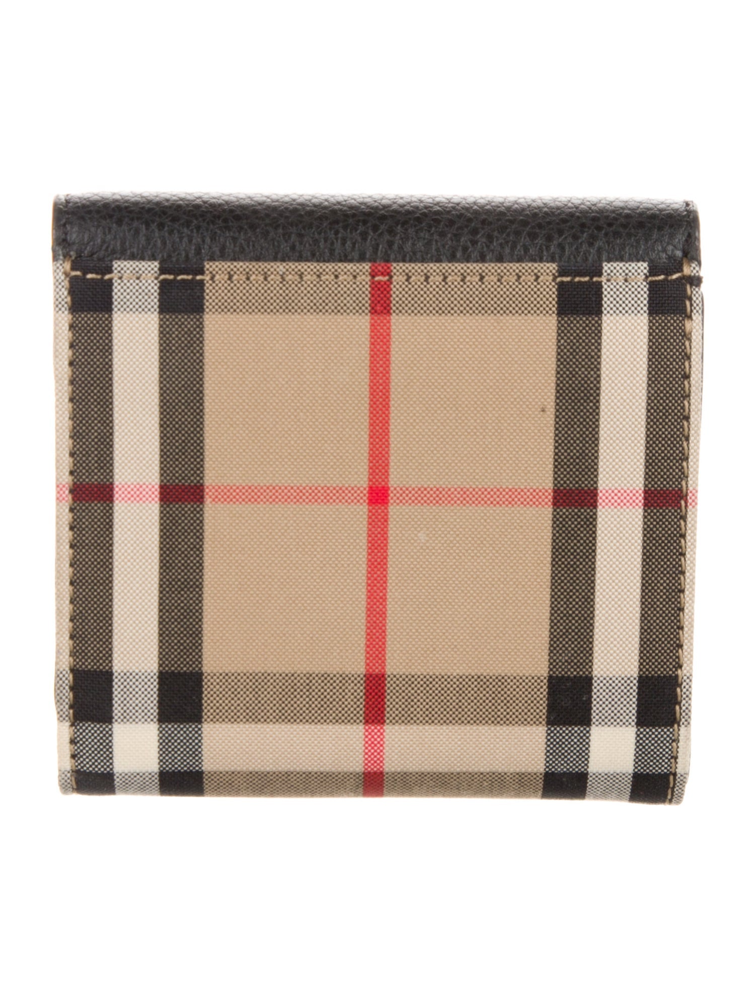 Burberry House Check Pattern Canvas Compact Wallet