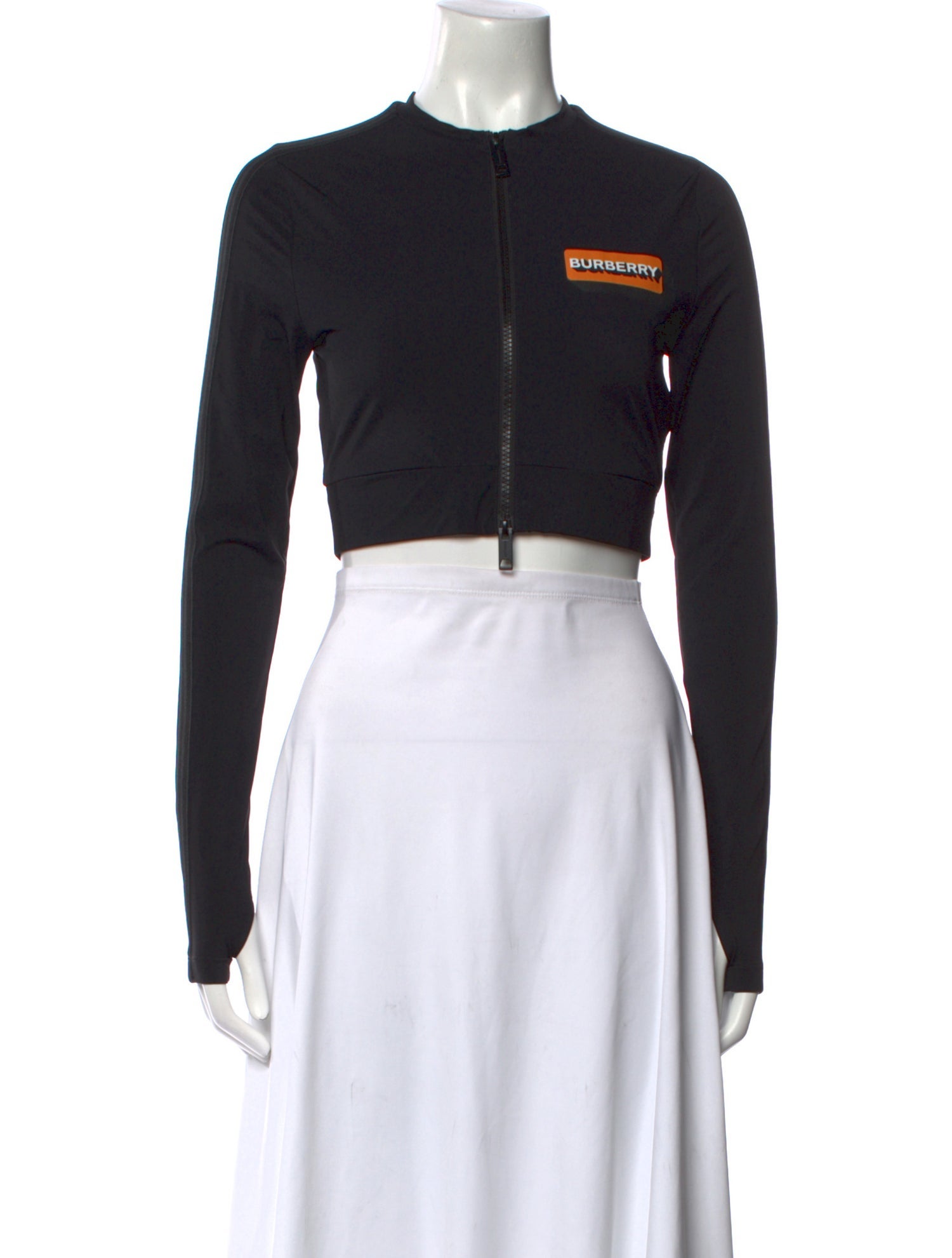 Burberry Mock Neck Long Sleeve Crop Top