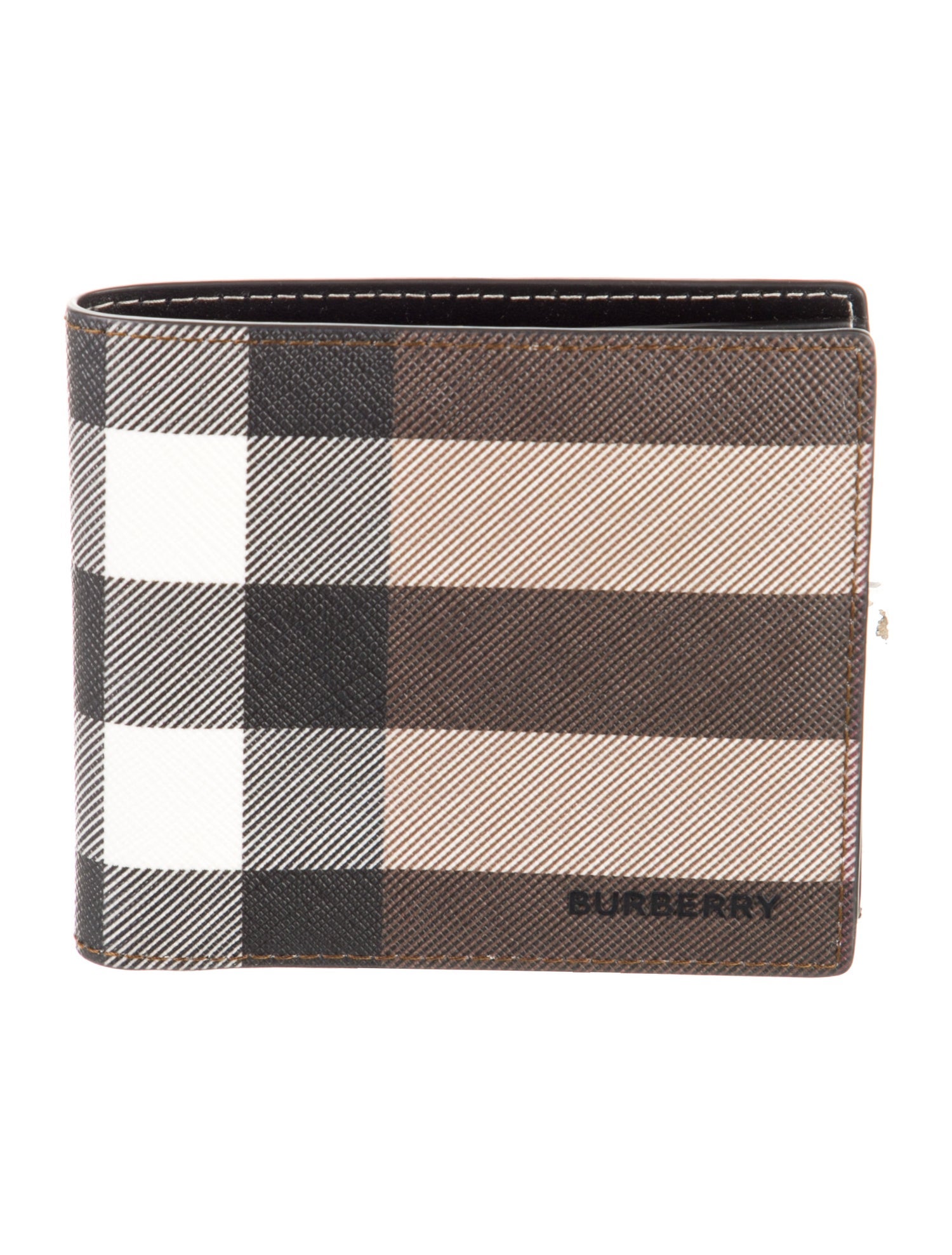 Burberry Plaid Print Bifold Wallet