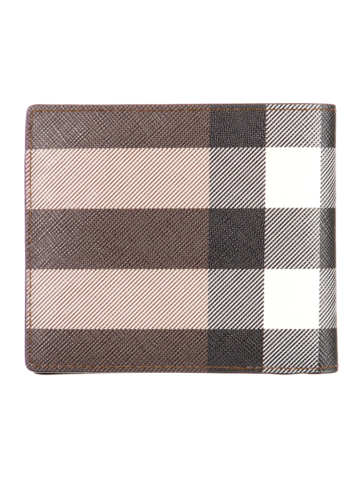 Burberry Plaid Print Bifold Wallet
