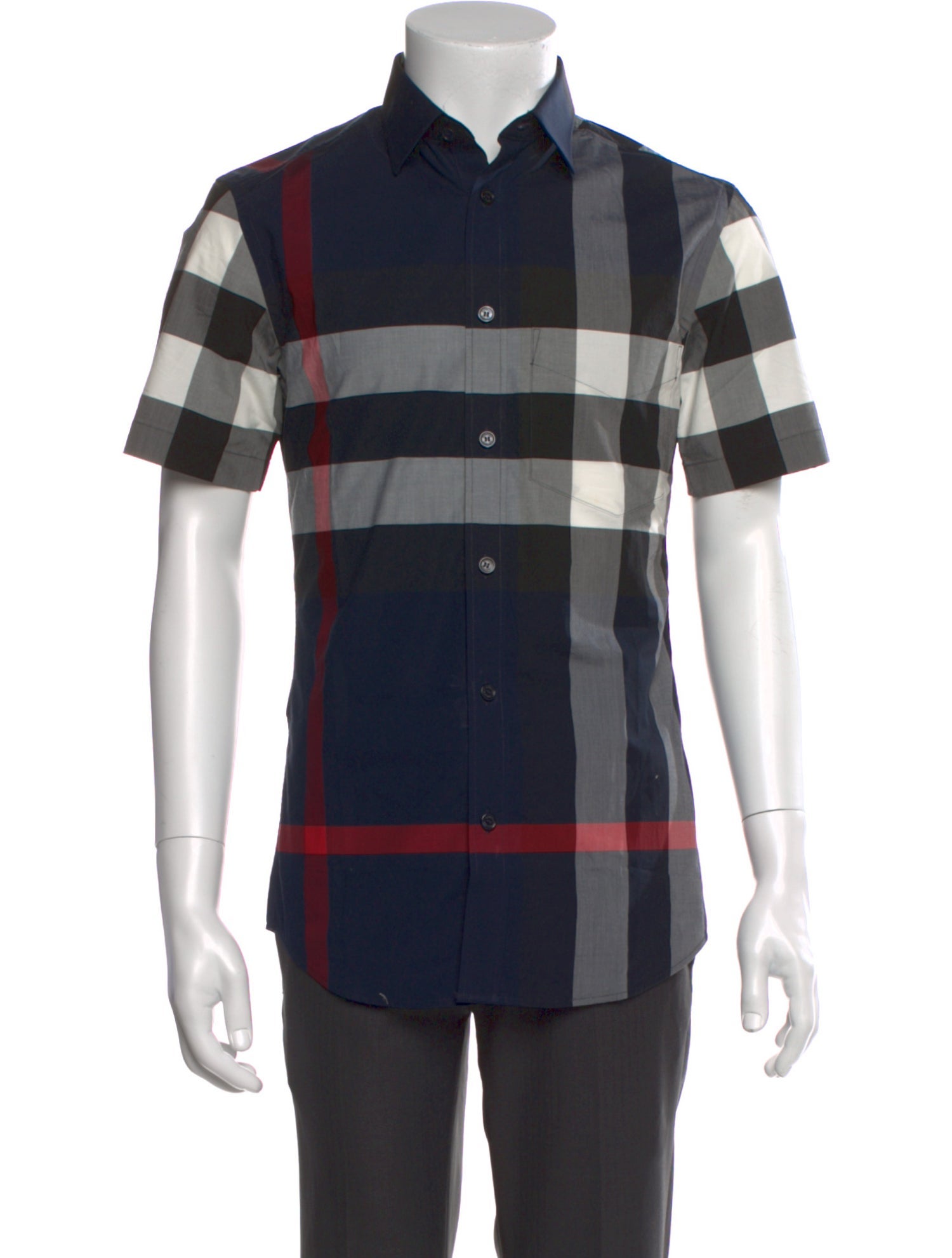 Burberry Plaid Print Short Sleeve Shirt