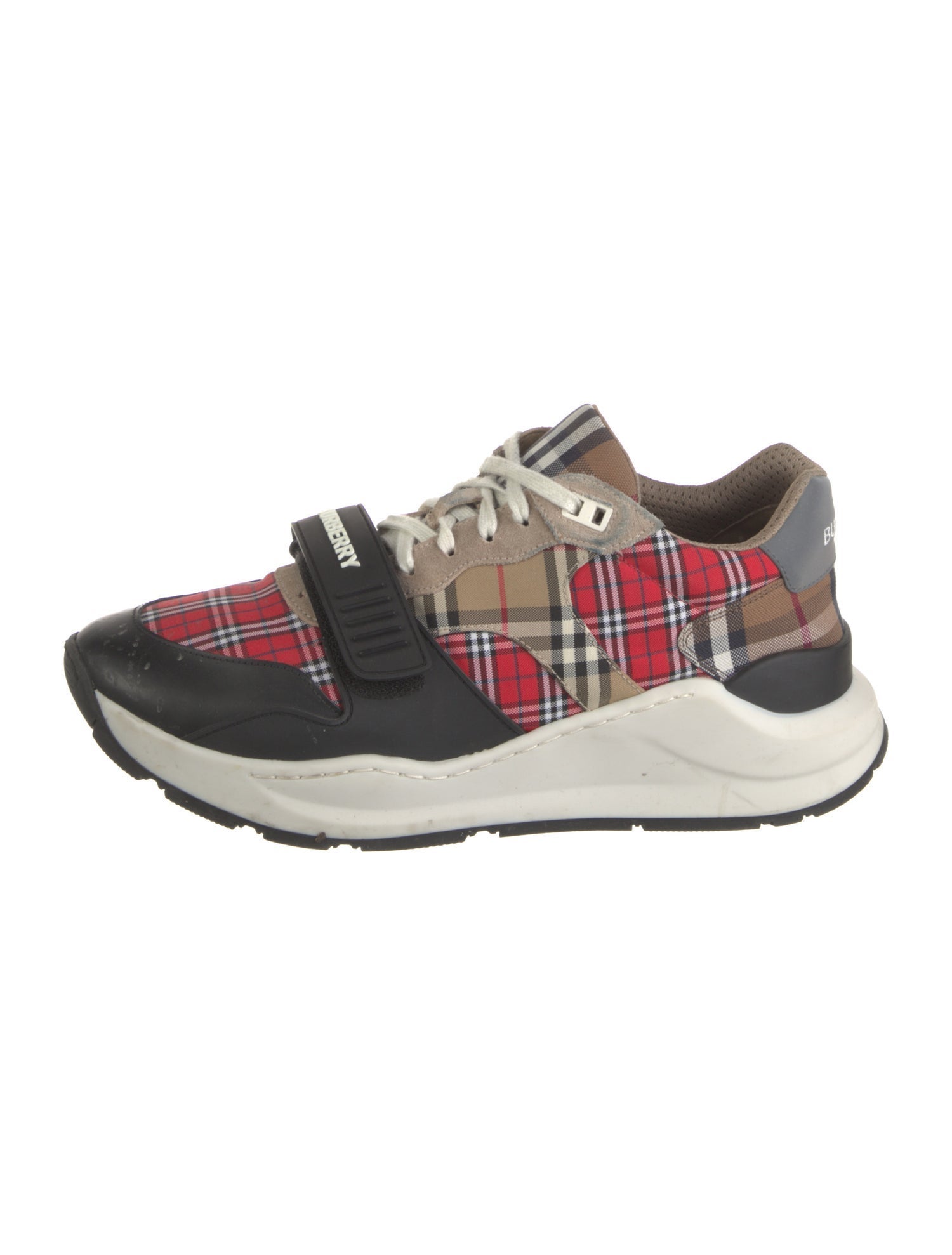 Burberry Canvas Plaid Print Sneakers