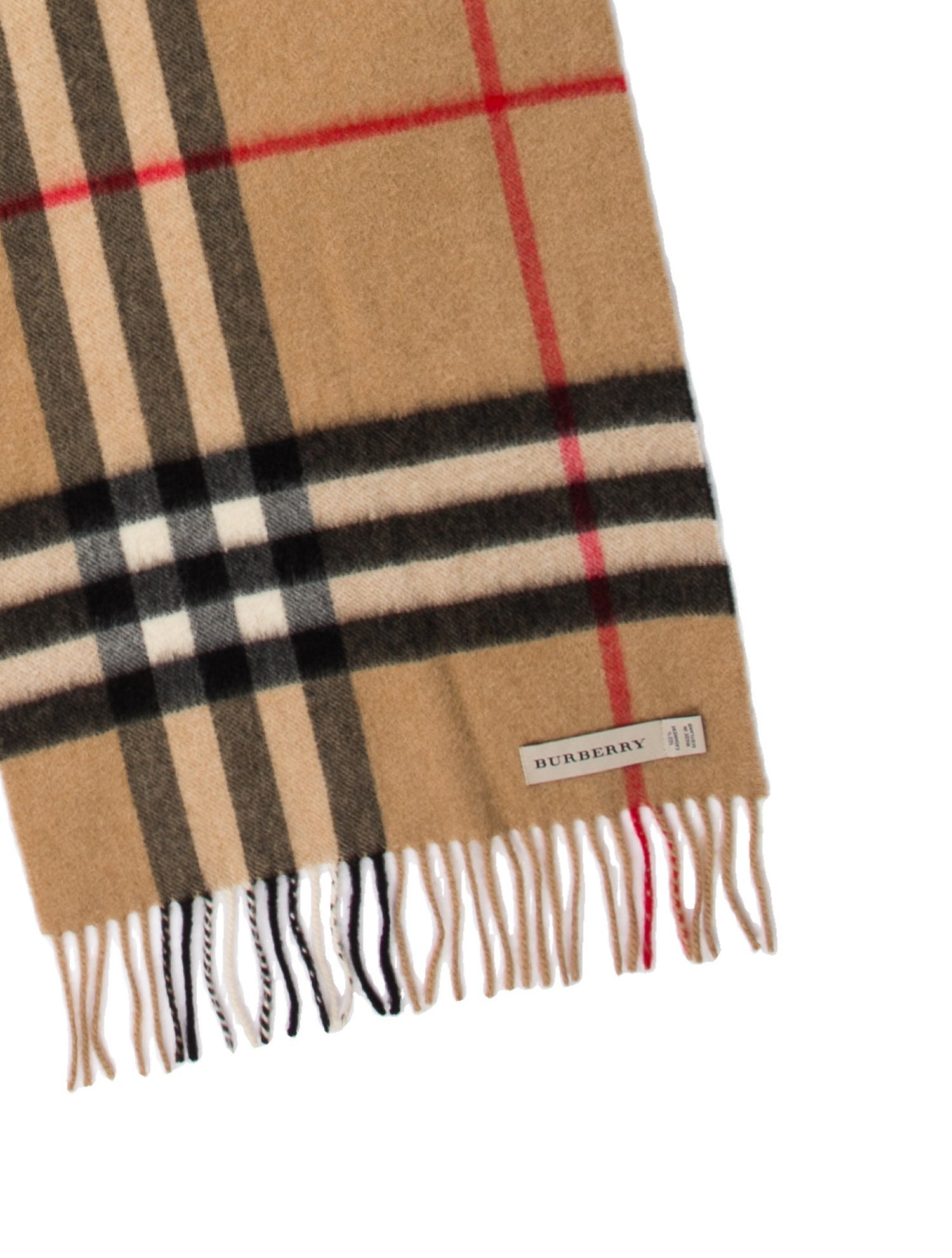 Burberry Cashmere Plaid Print Scarf