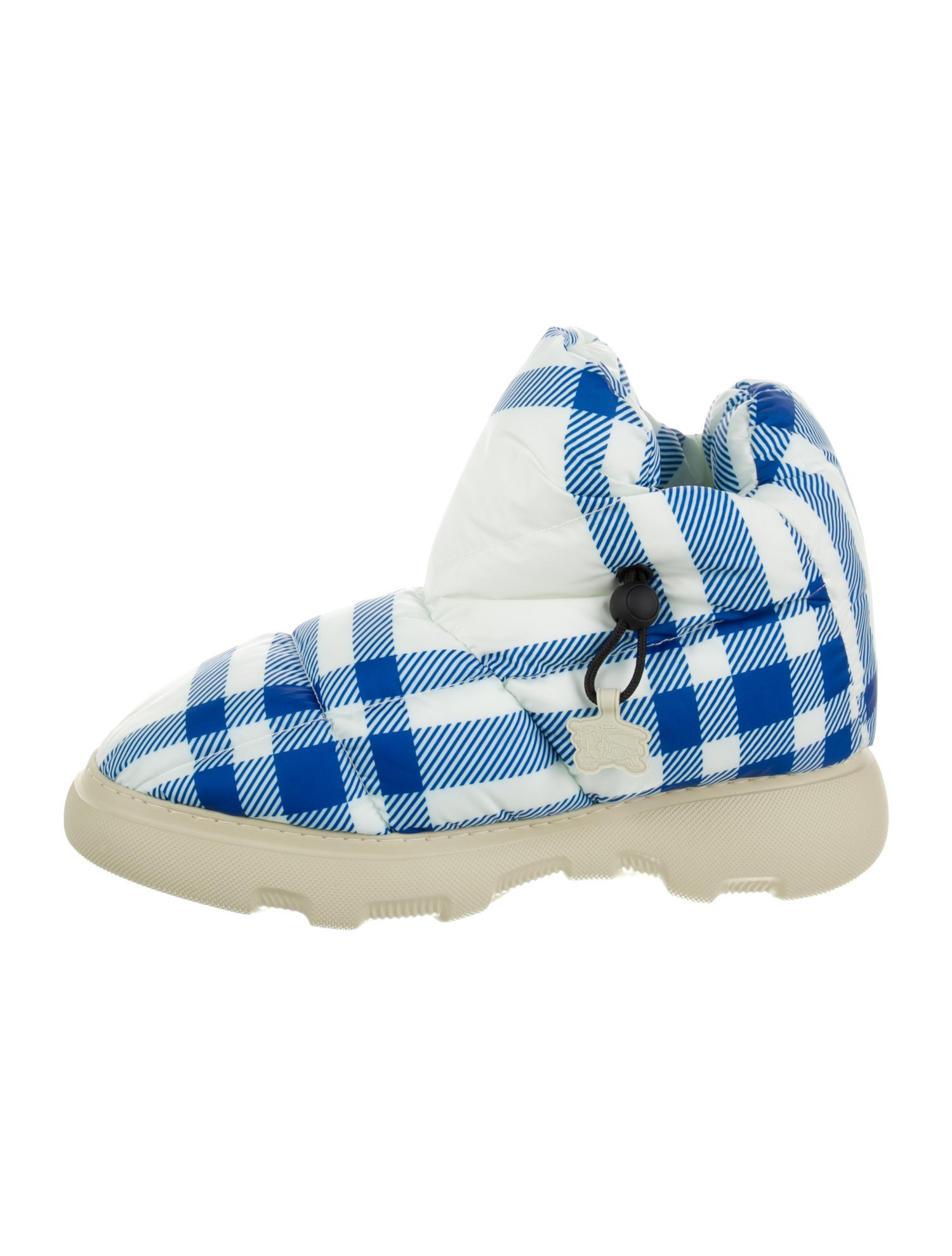 Burberry Nylon Plaid Print Boots
