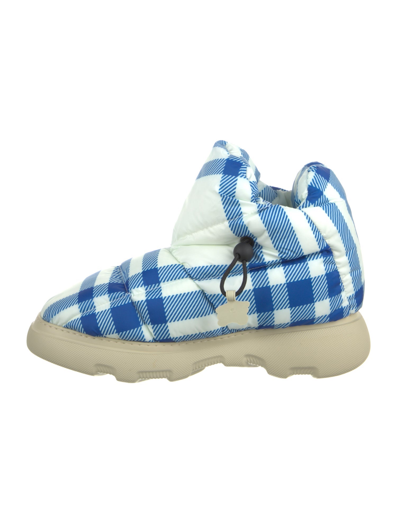 Burberry Ponyhair Plaid Print Snow Boots