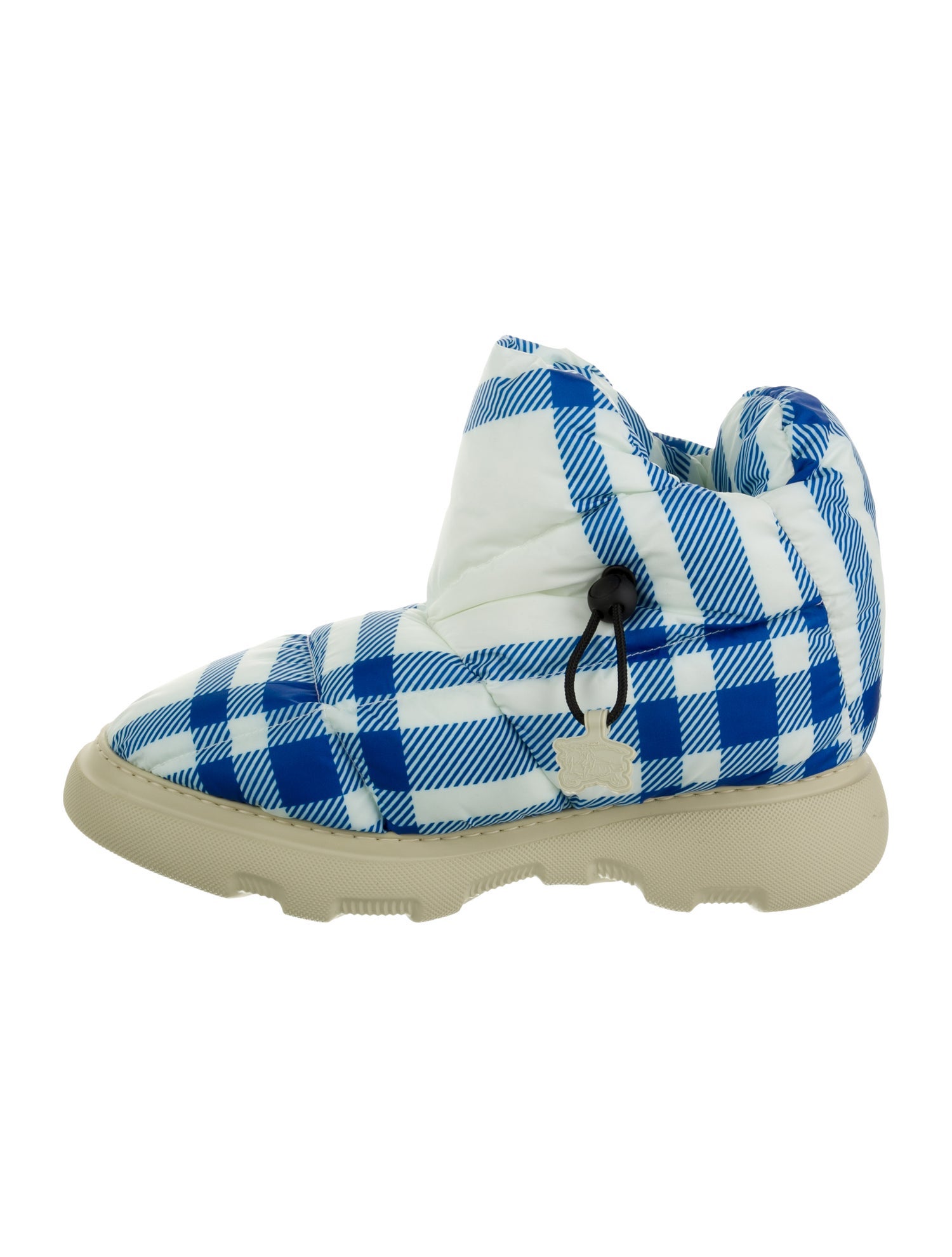 Burberry Nylon Plaid Print Boots