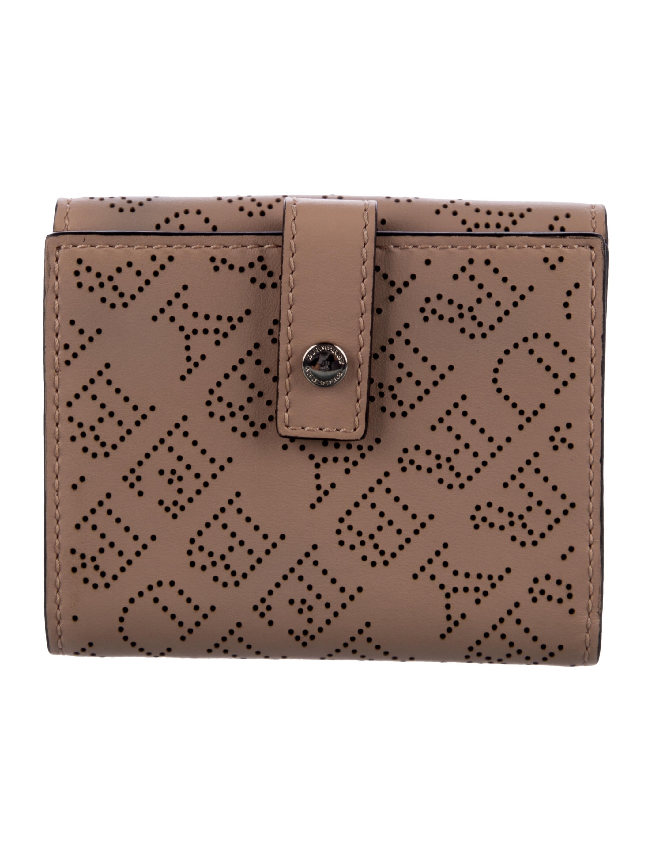 Burberry Leather Printed Compact Wallet