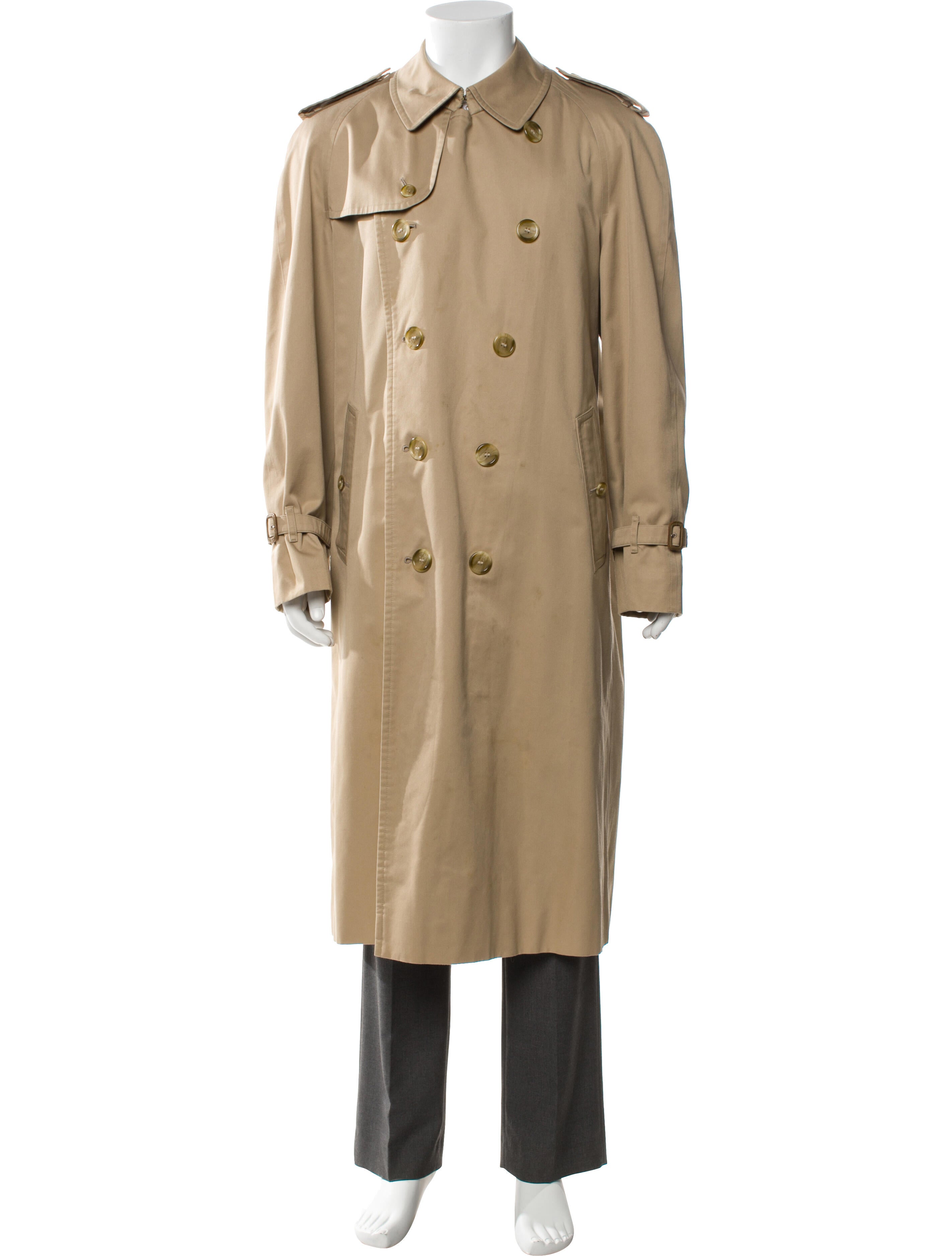 Burberry House Check Pattern Wool Trench Coat
