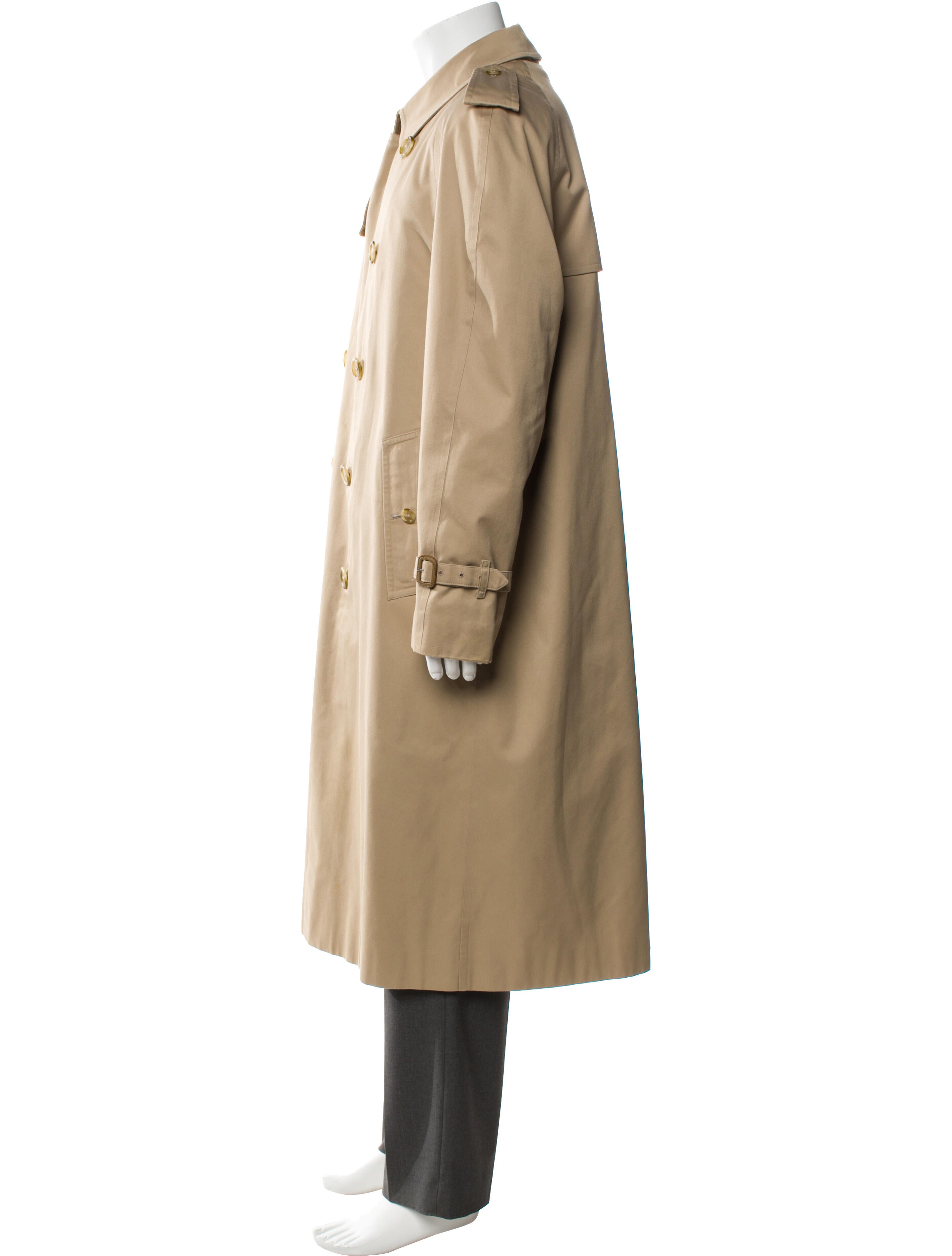 Burberry House Check Pattern Wool Trench Coat