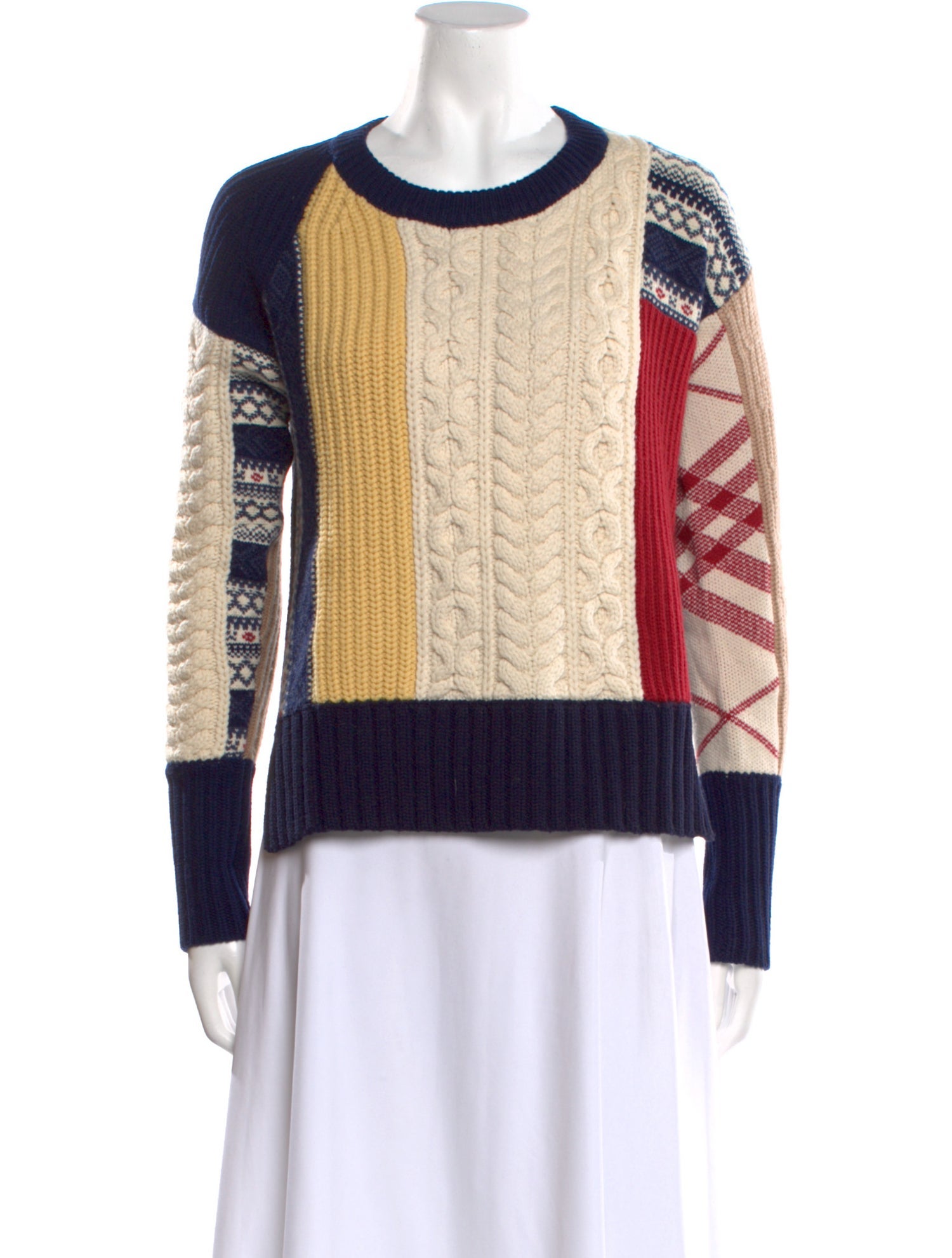 Burberry Wool Colorblock Pattern Sweater