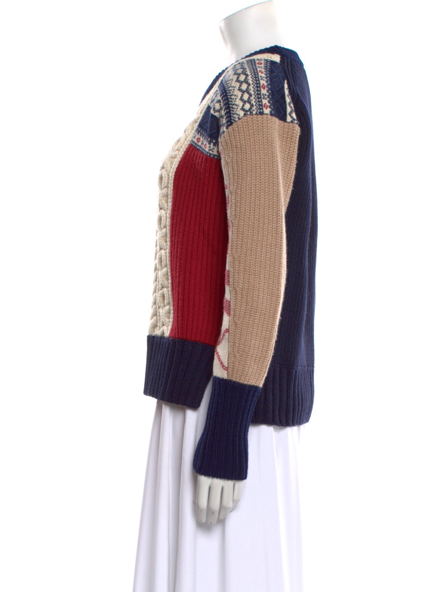 Burberry Wool Colorblock Pattern Sweater