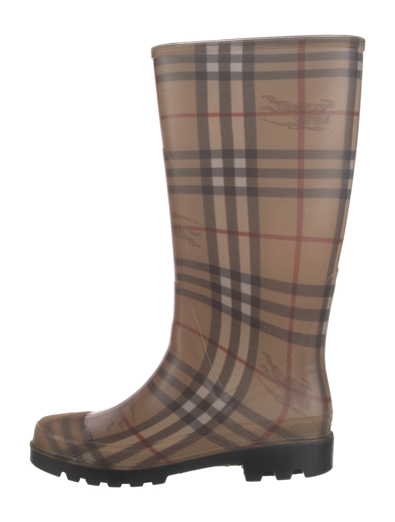 Burberry Haymarket Check Pattern Rubber Rain Boots