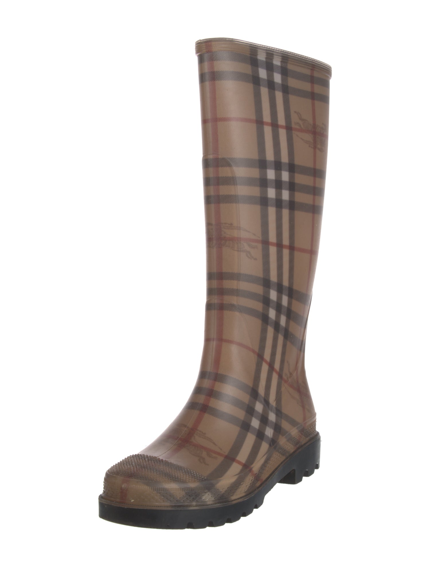 Burberry Haymarket Check Pattern Rubber Rain Boots