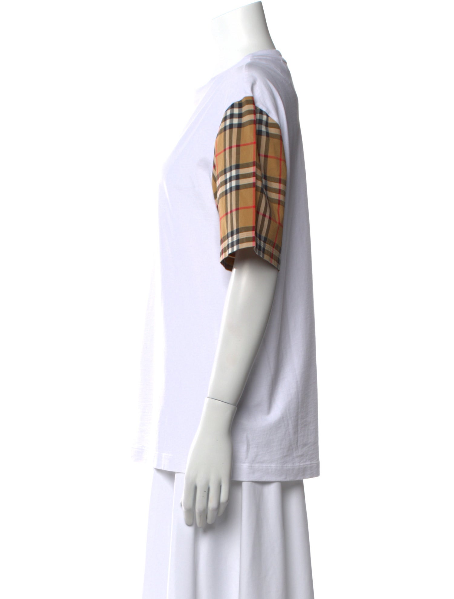 Burberry Plaid Print Crew Neck T-Shirt