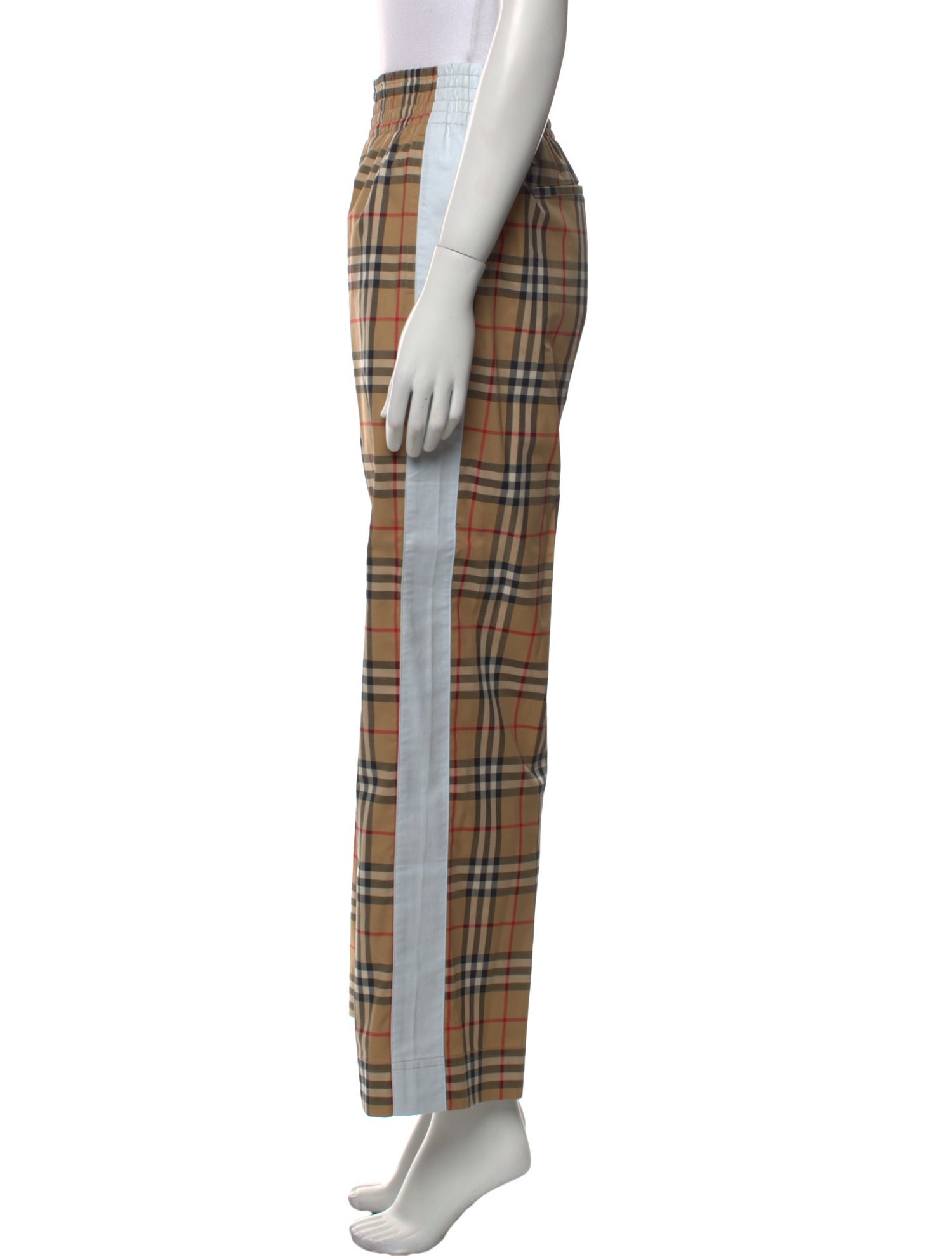 Burberry Plaid Print Wide Leg Pants
