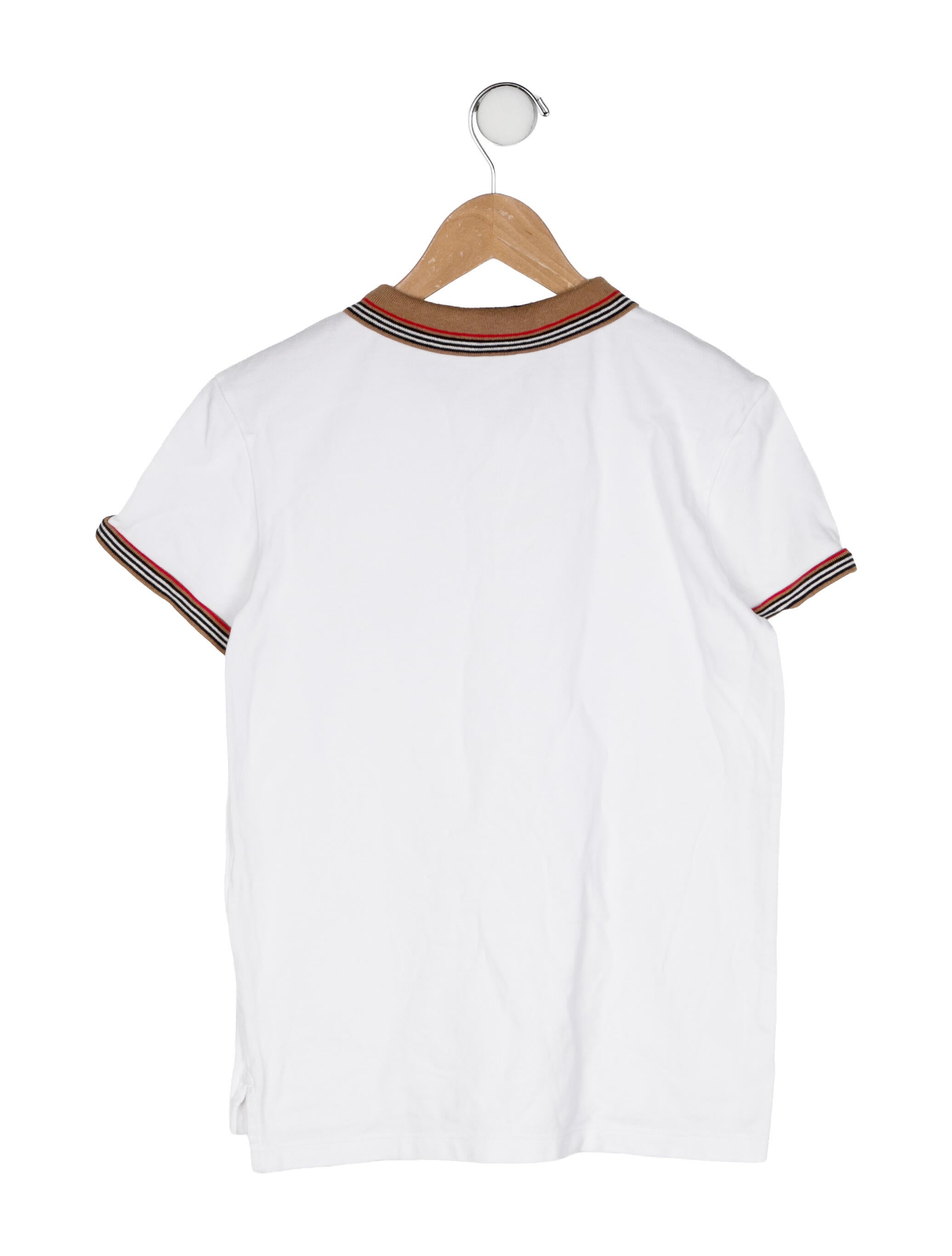 Burberry Check Print Trim Polo Top