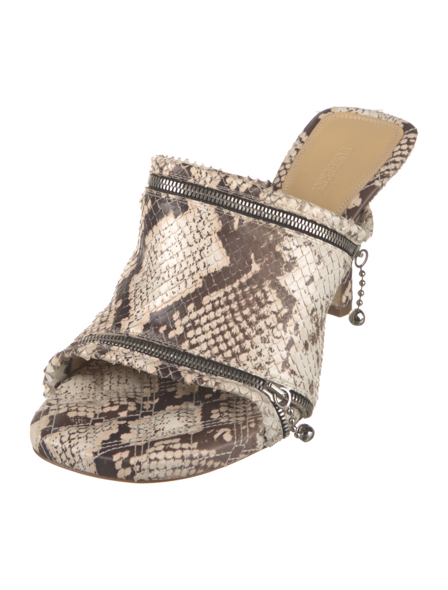 Burberry Snakeskin Animal Print Slides