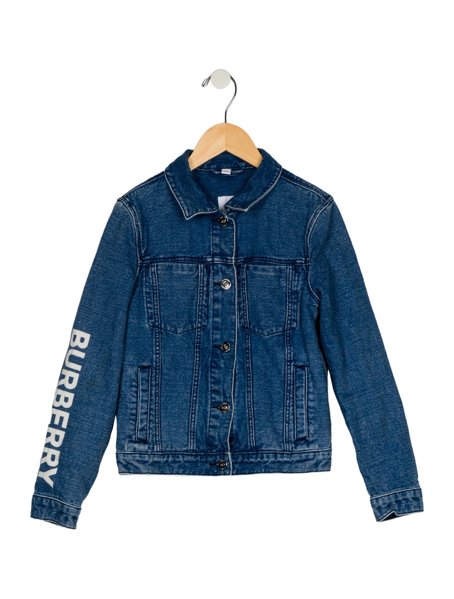 Burberry Demin Blue and White Button up Jacket