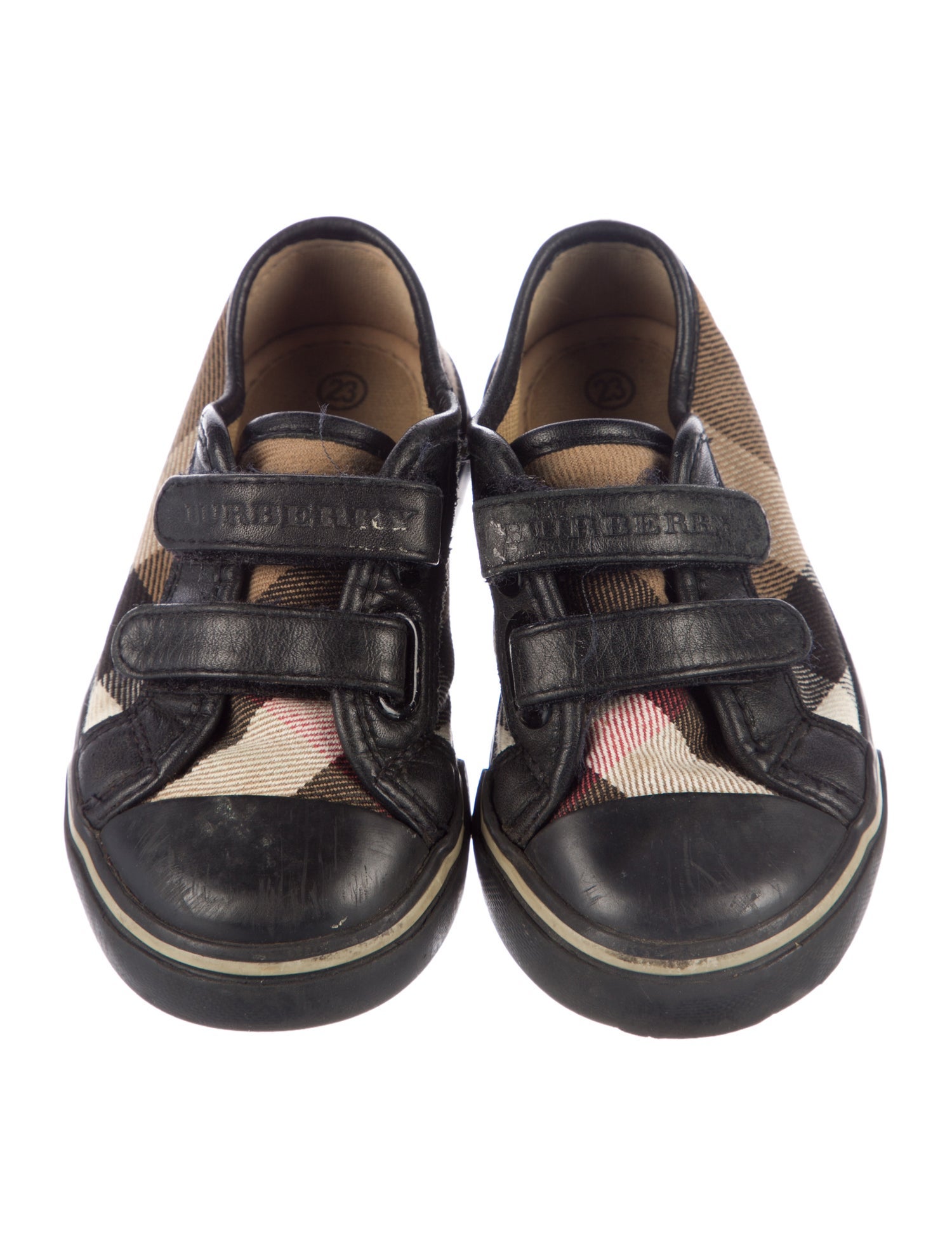 Burberry Canvas Leather Trim Sneakers