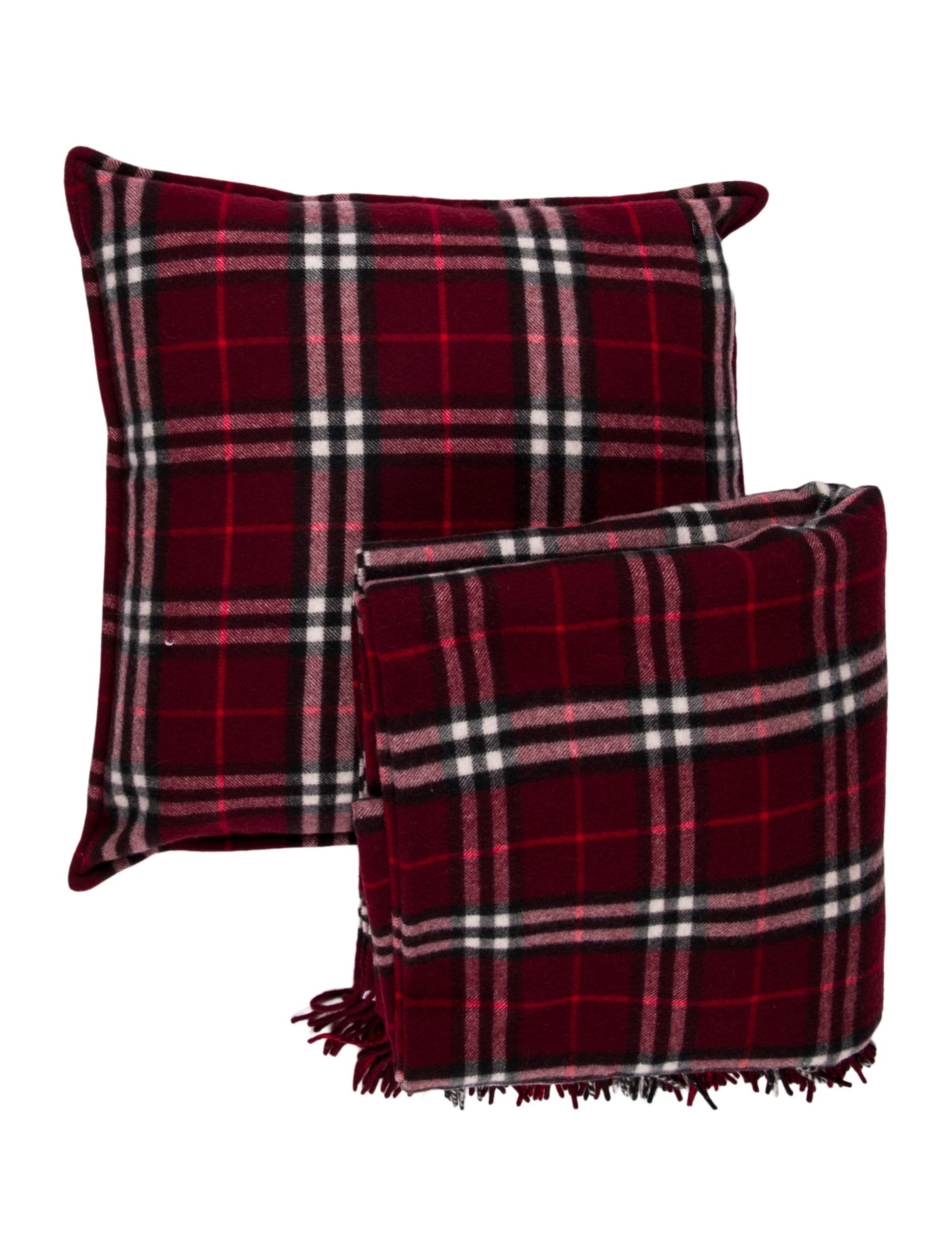 Nova Check Cashmere Throw Blanket & Pillow Set