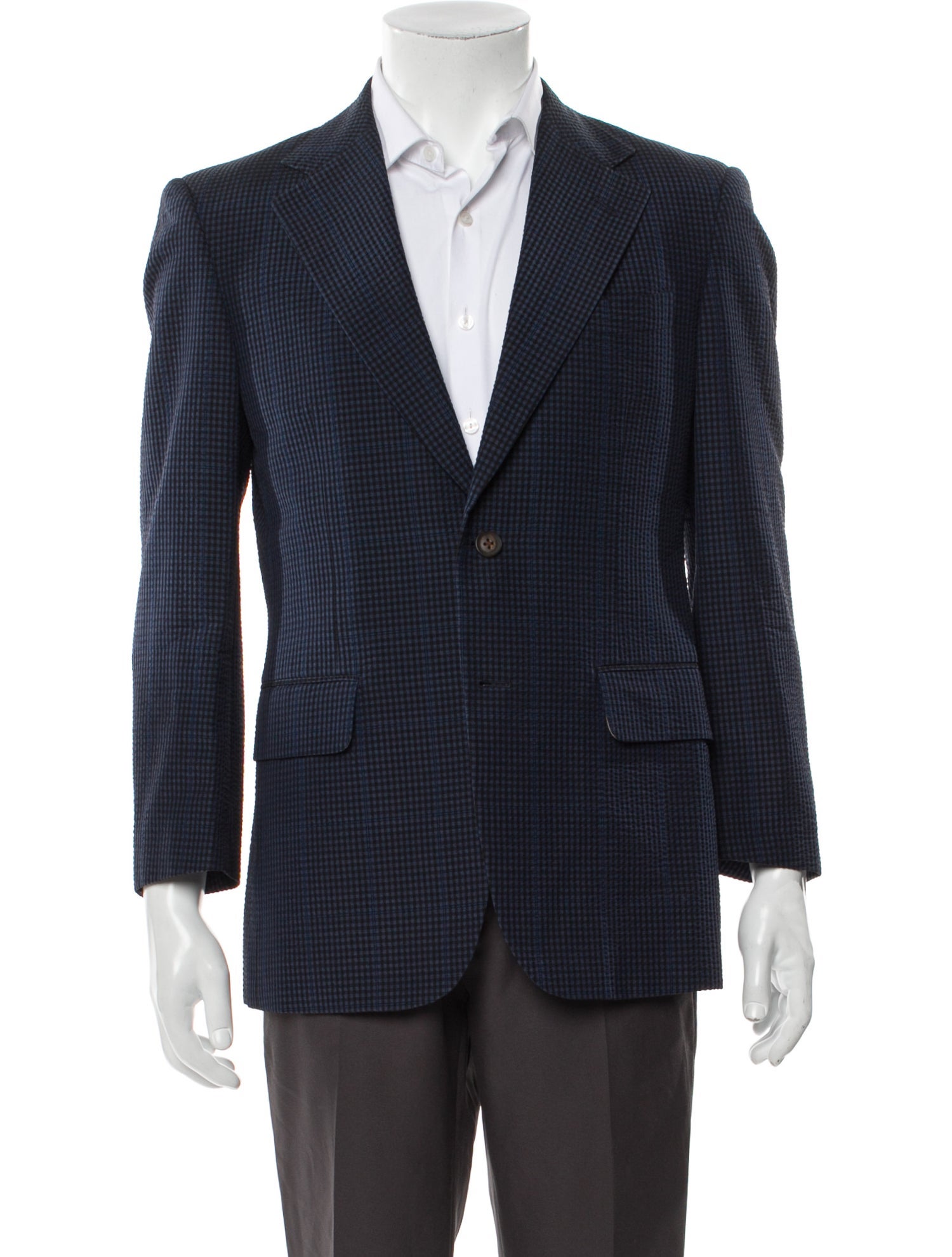 Burberry Plaid Print Blazer