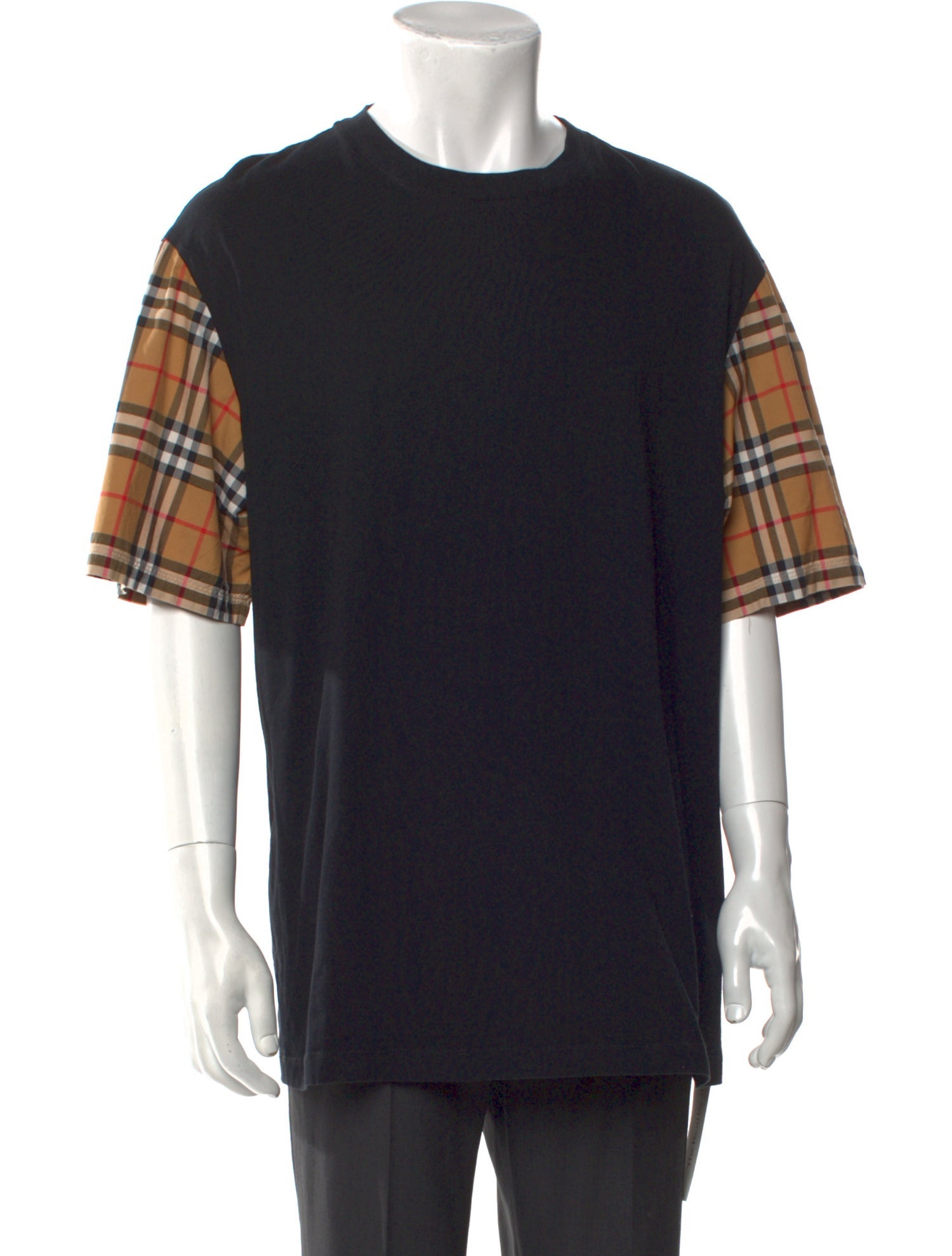 Burberry Nova Check Pattern Crew Neck T-Shirt