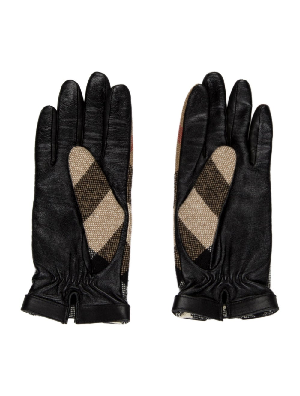 Neutral Burberry pattern print winter gloves size… - image 2