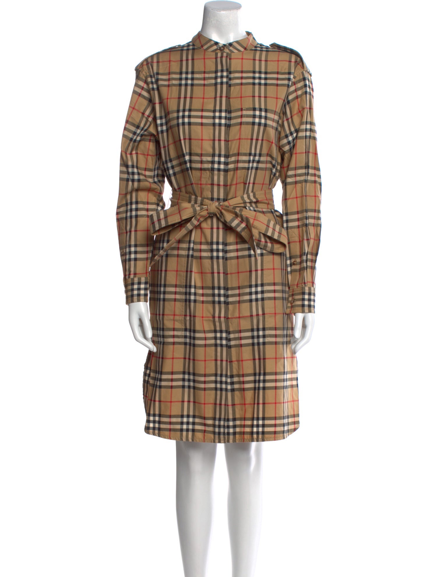 Burberry Plaid Print Knee-Length Dress