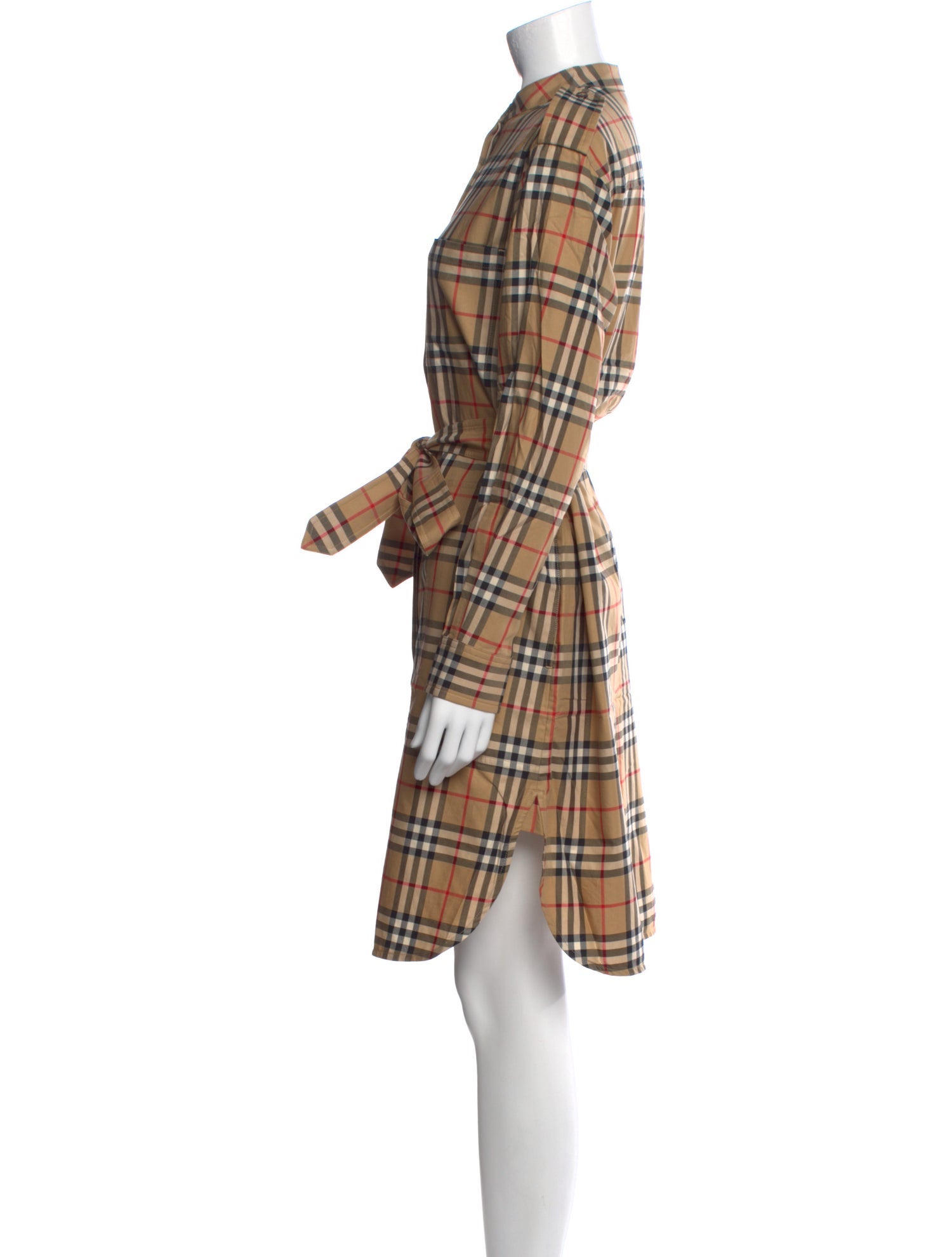 Burberry Plaid Print Knee-Length Dress