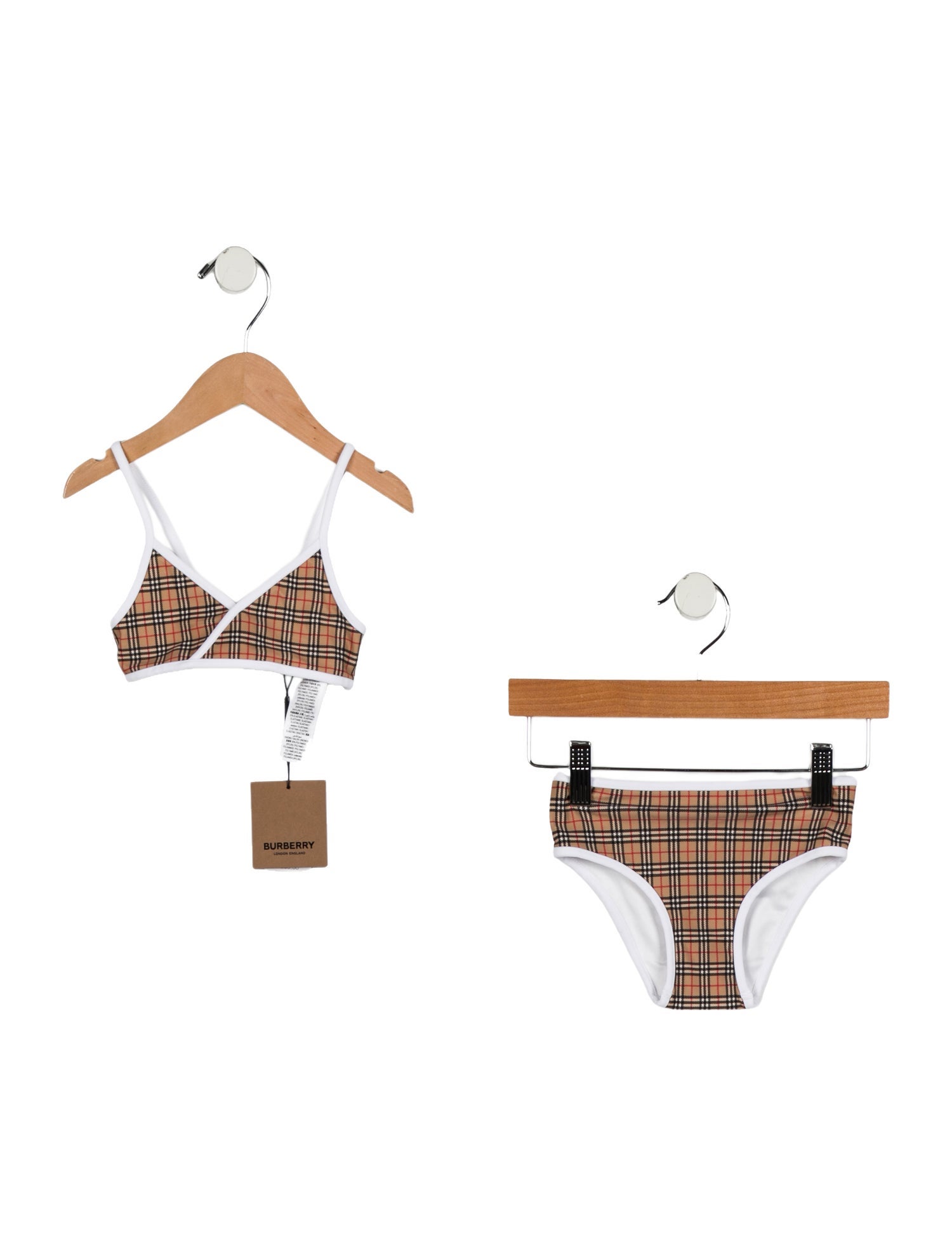 Burberry Girls' Check Print 2-Piece Bikini w/Tags