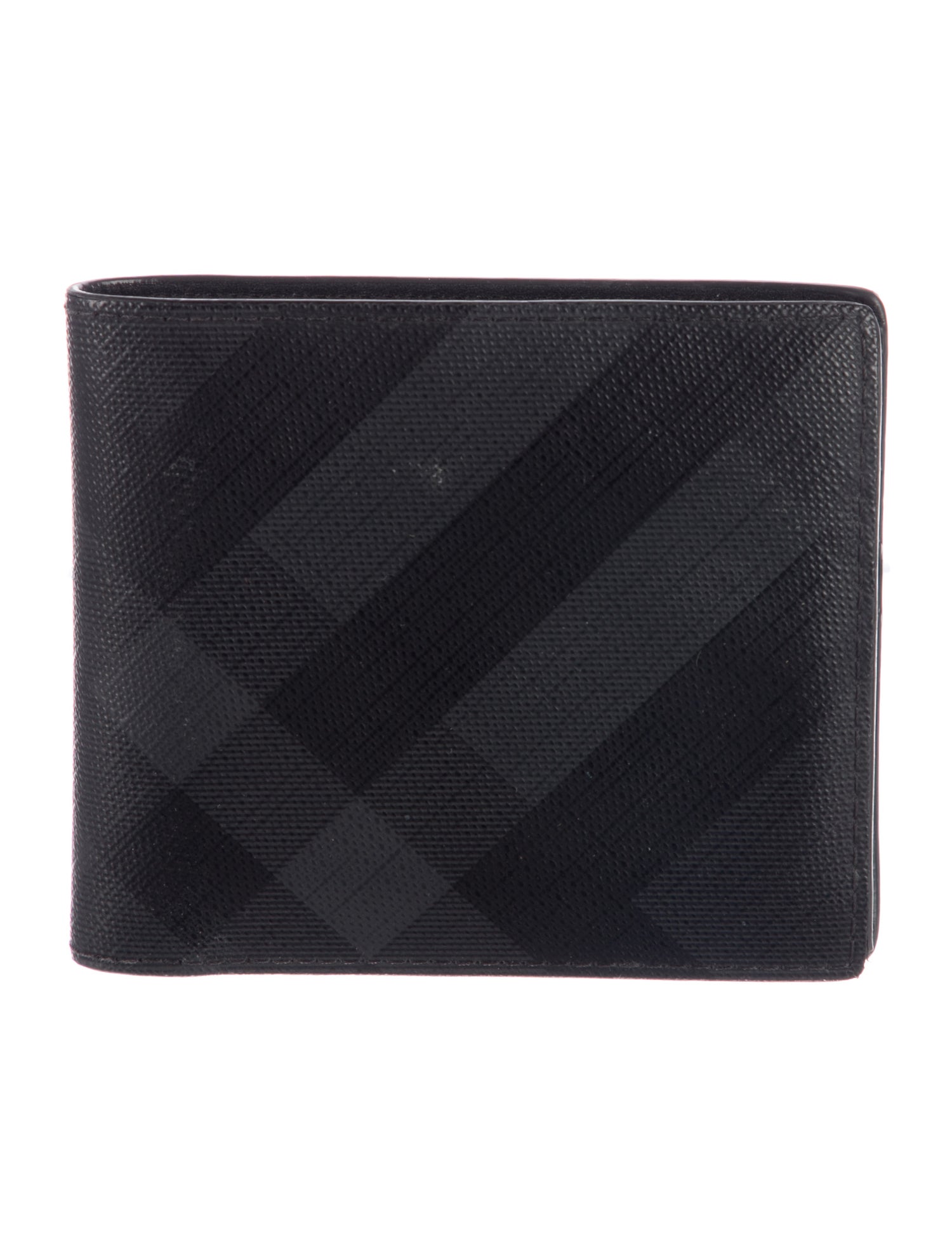 Burberry Saffiano Leather Striped Bifold Wallet