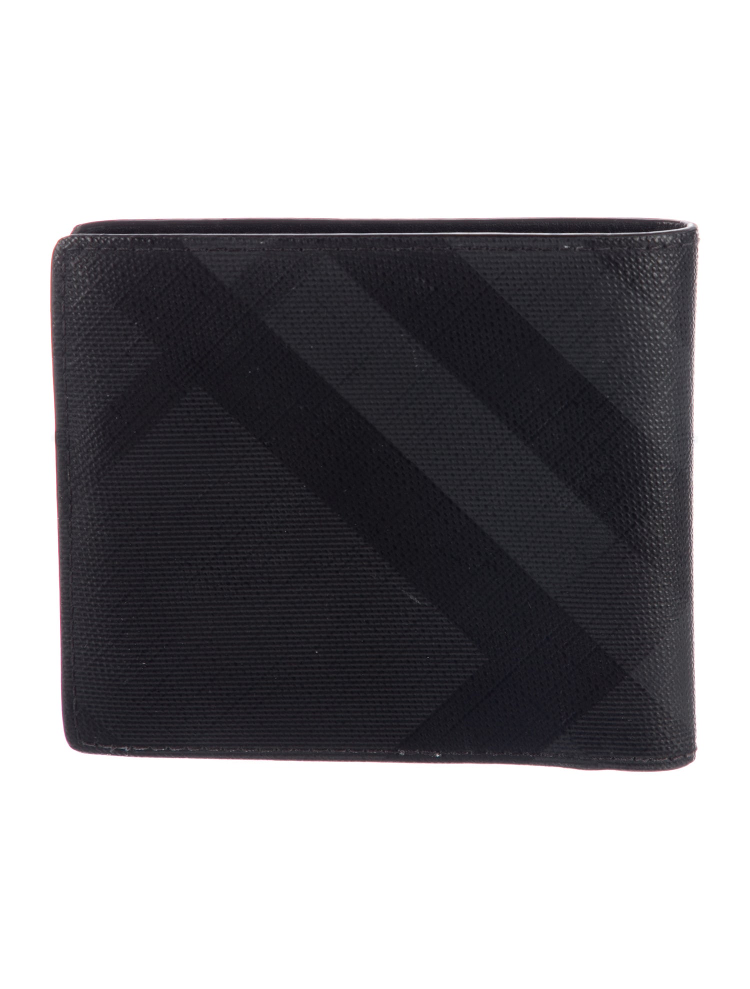 Burberry Saffiano Leather Striped Bifold Wallet